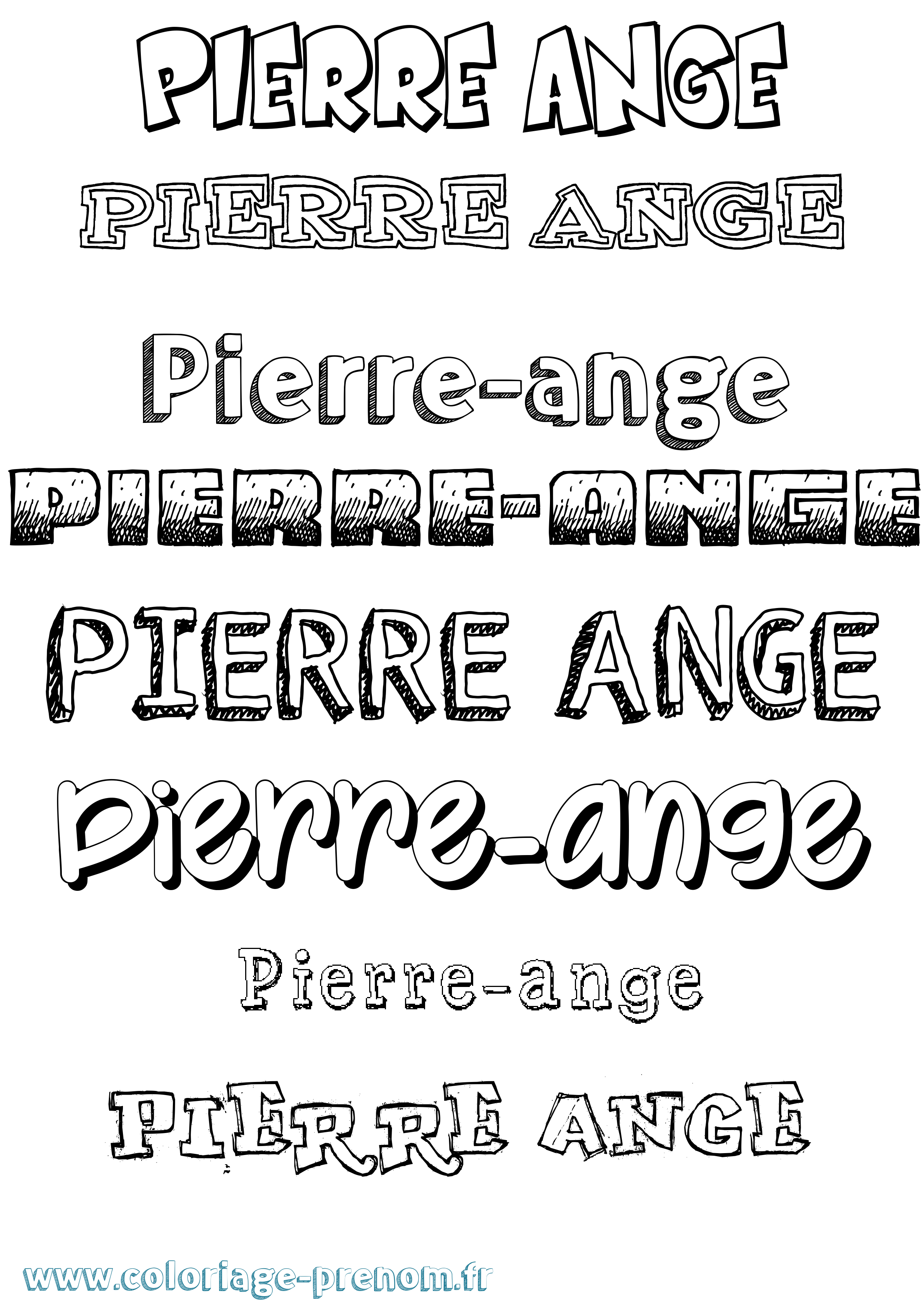Coloriage Pierre-Ange Dessiné Coloriage prénom Pierre-Ange Dessiné