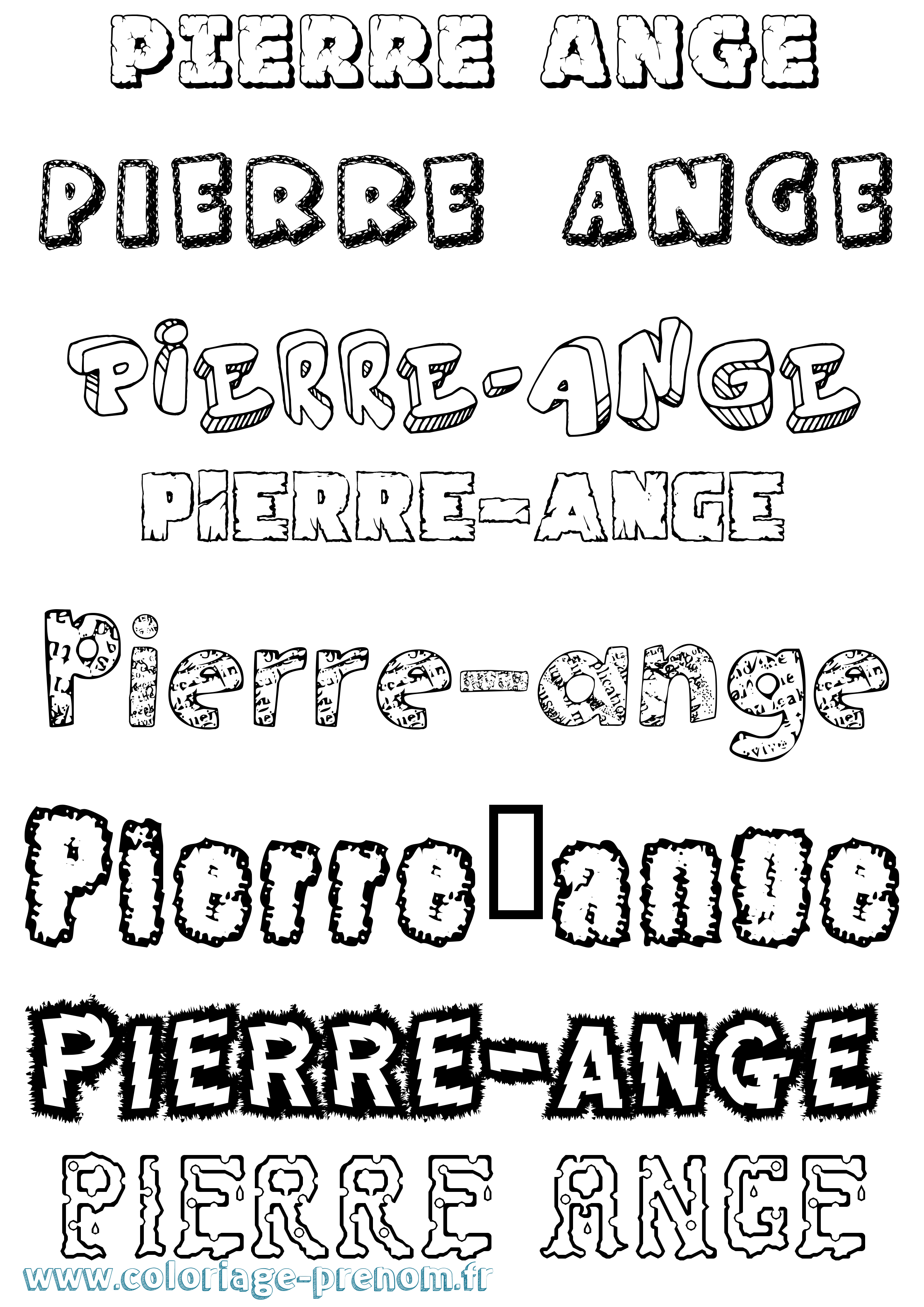 Coloriage Pierre-Ange Destructuré Coloriage prénom Pierre-Ange Destructuré