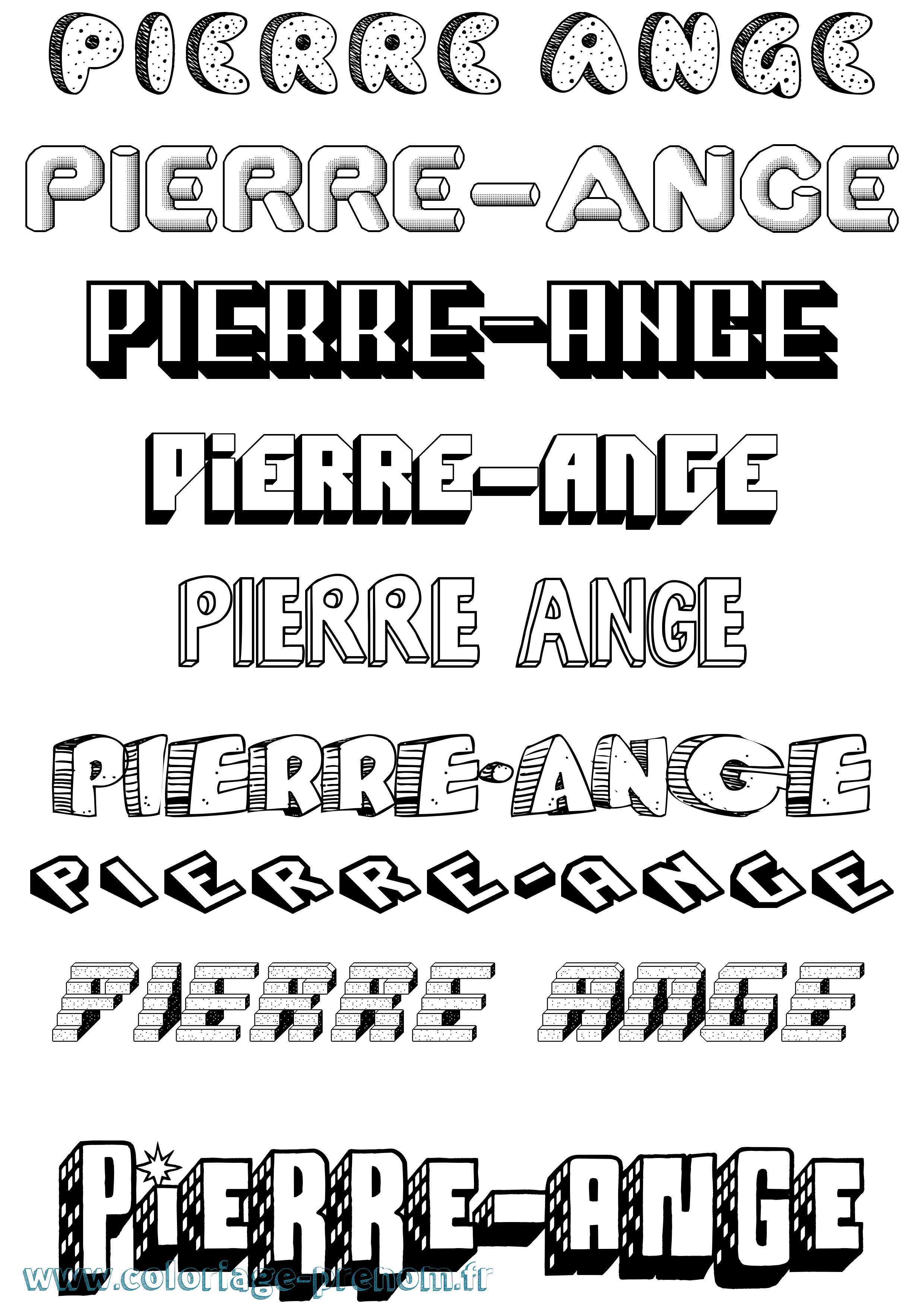 Coloriage Pierre-Ange Effet 3D Coloriage prénom Pierre-Ange Effet 3D