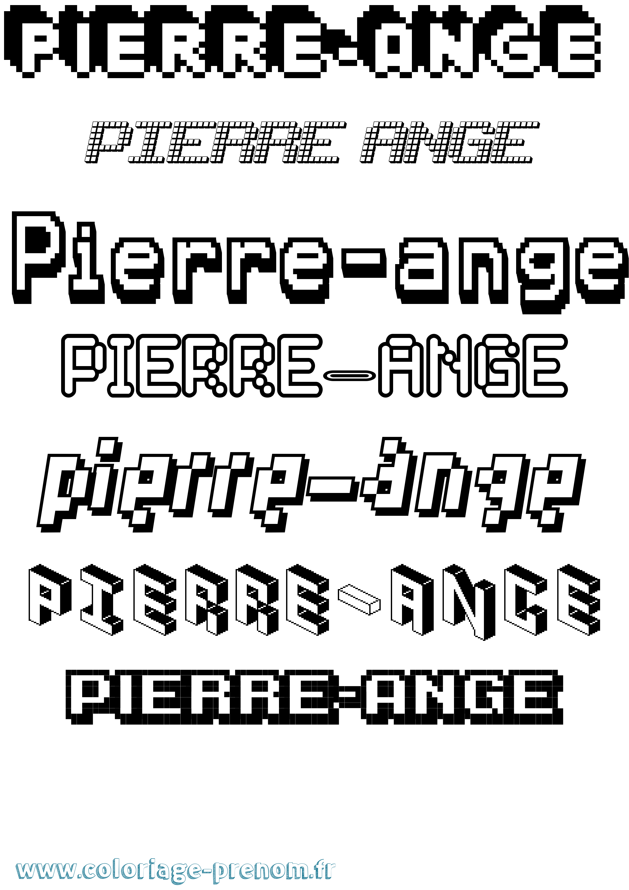Coloriage Pierre-Ange Pixel Coloriage prénom Pierre-Ange Pixel