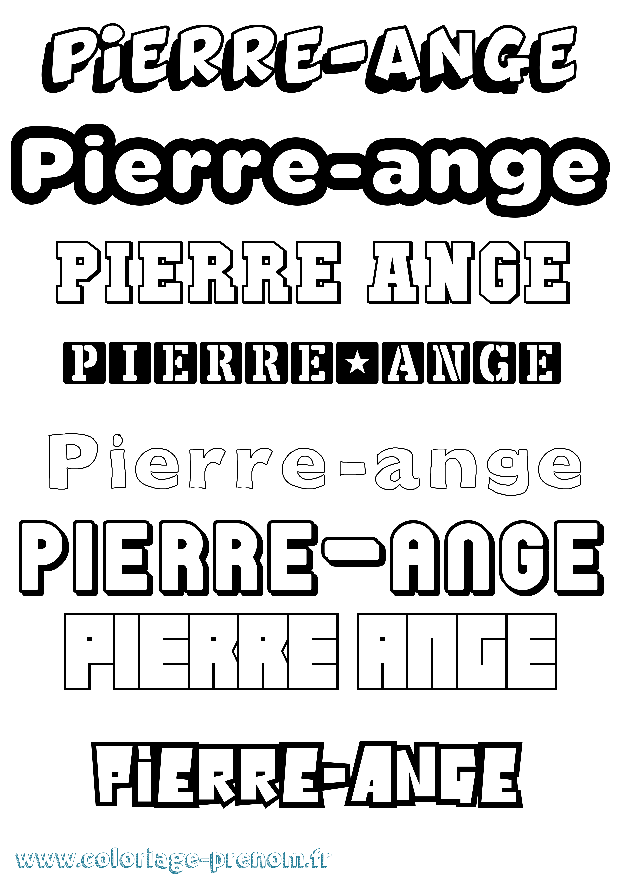 Coloriage Pierre-Ange Simple Coloriage prénom Pierre-Ange Simple