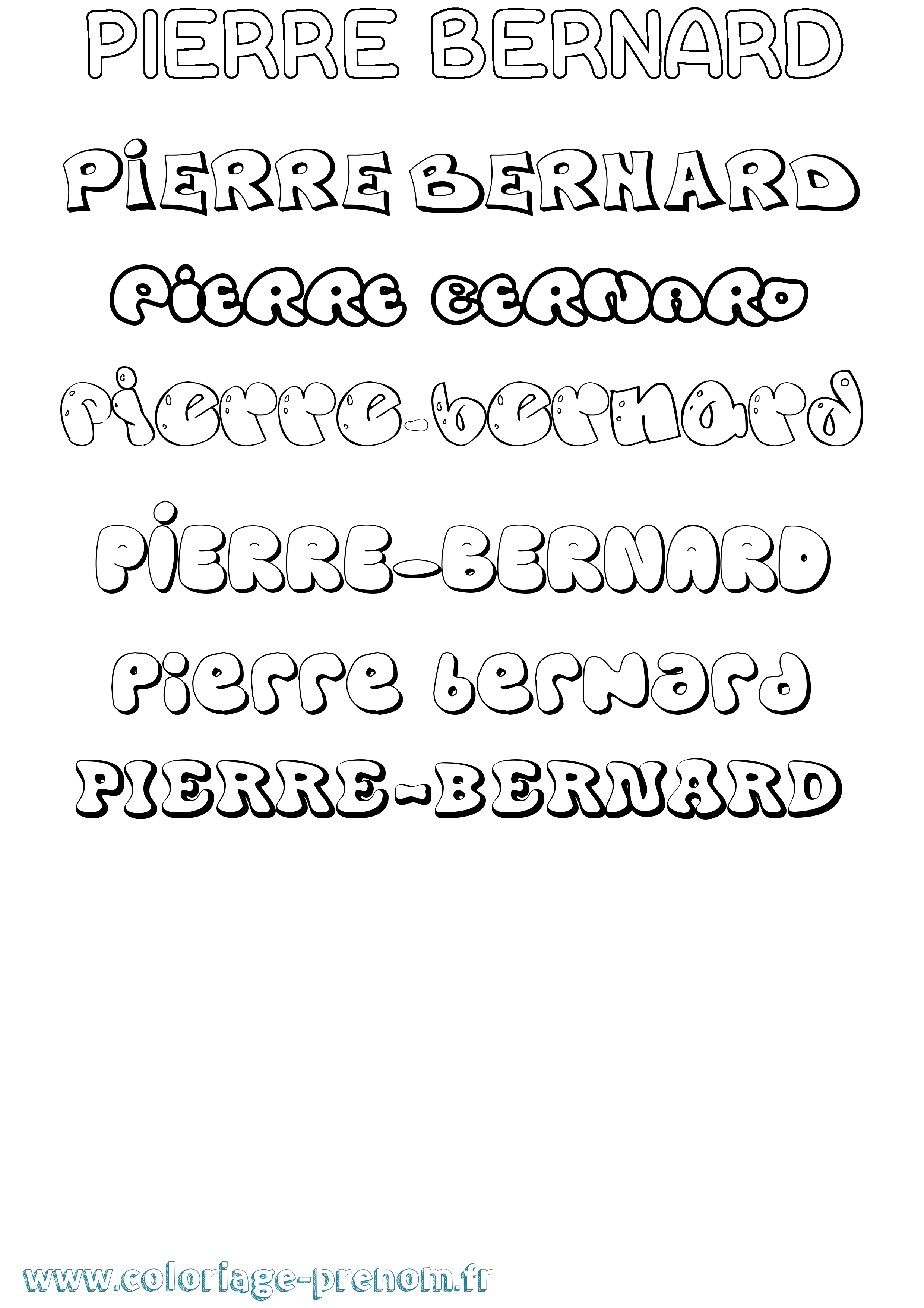 Coloriage Pierre-Bernard Bubble Coloriage prénom Pierre-Bernard Bubble