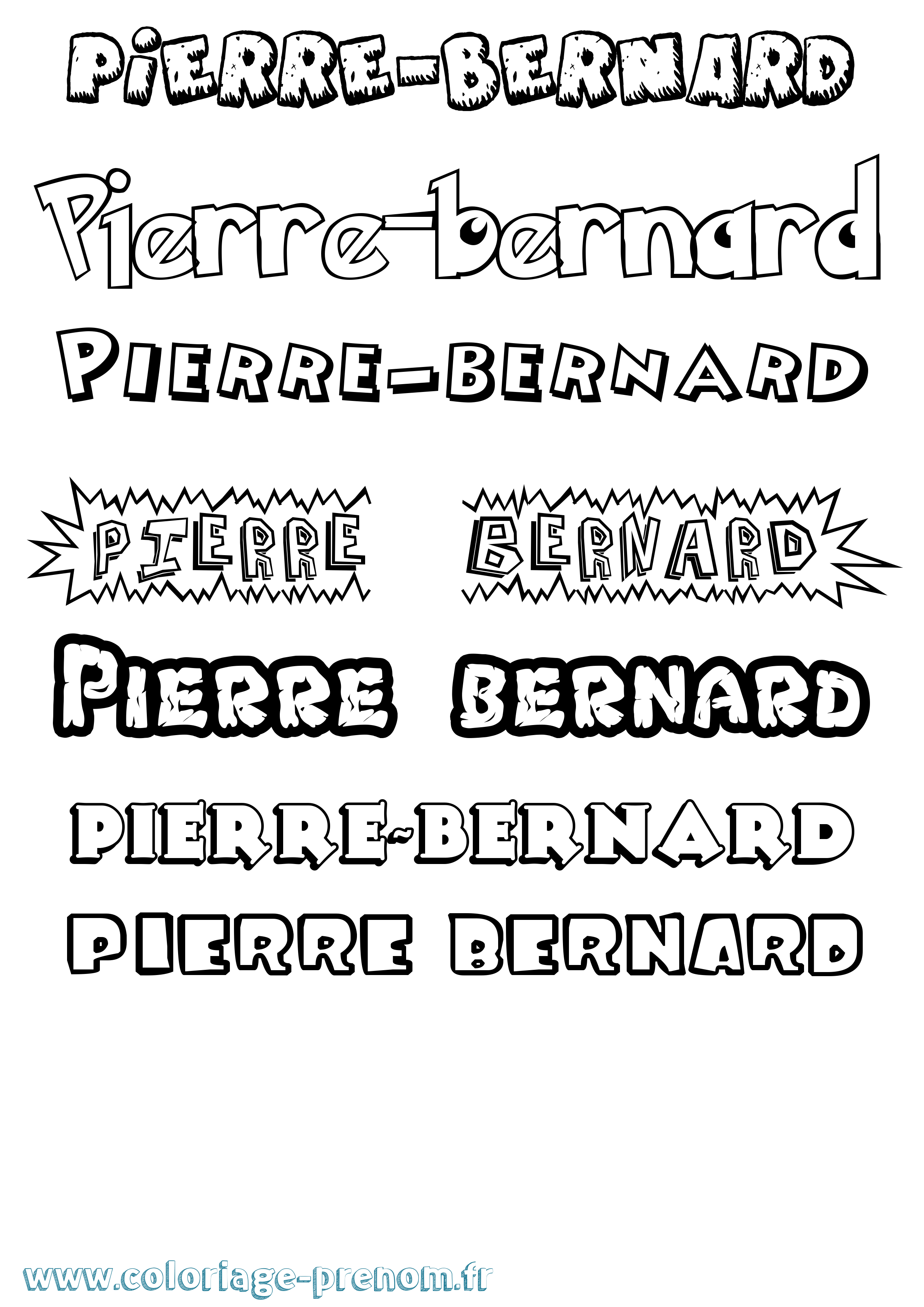 Coloriage Pierre-Bernard Dessin Animé Coloriage prénom Pierre-Bernard Dessin Animé