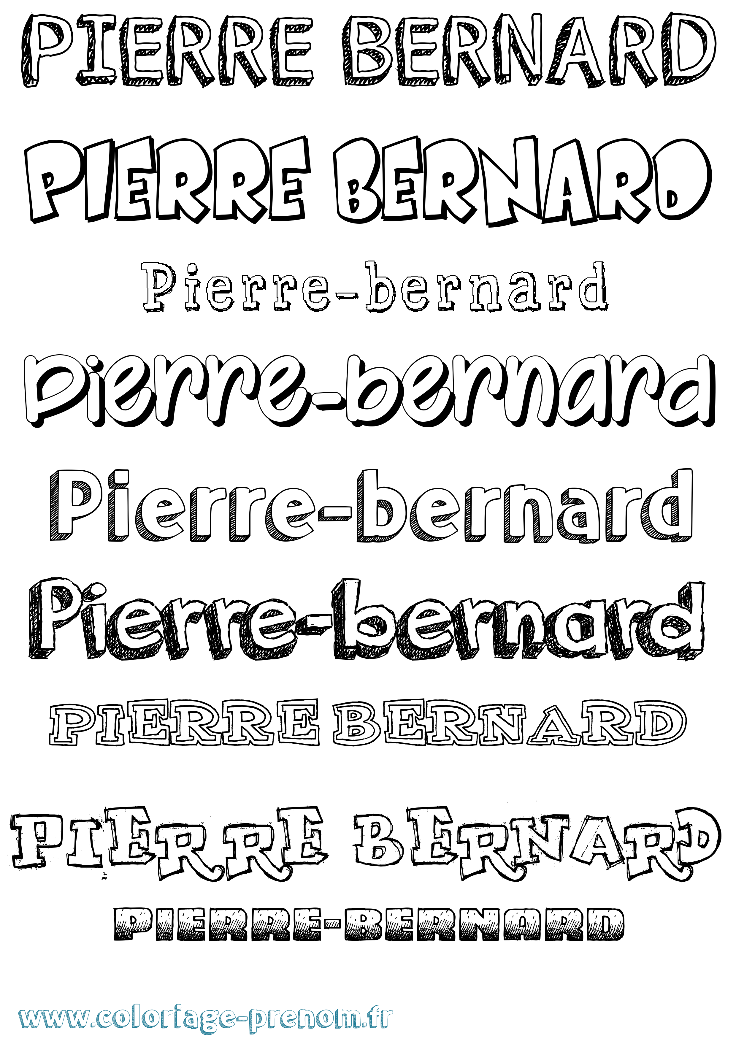 Coloriage Pierre-Bernard Dessiné Coloriage prénom Pierre-Bernard Dessiné