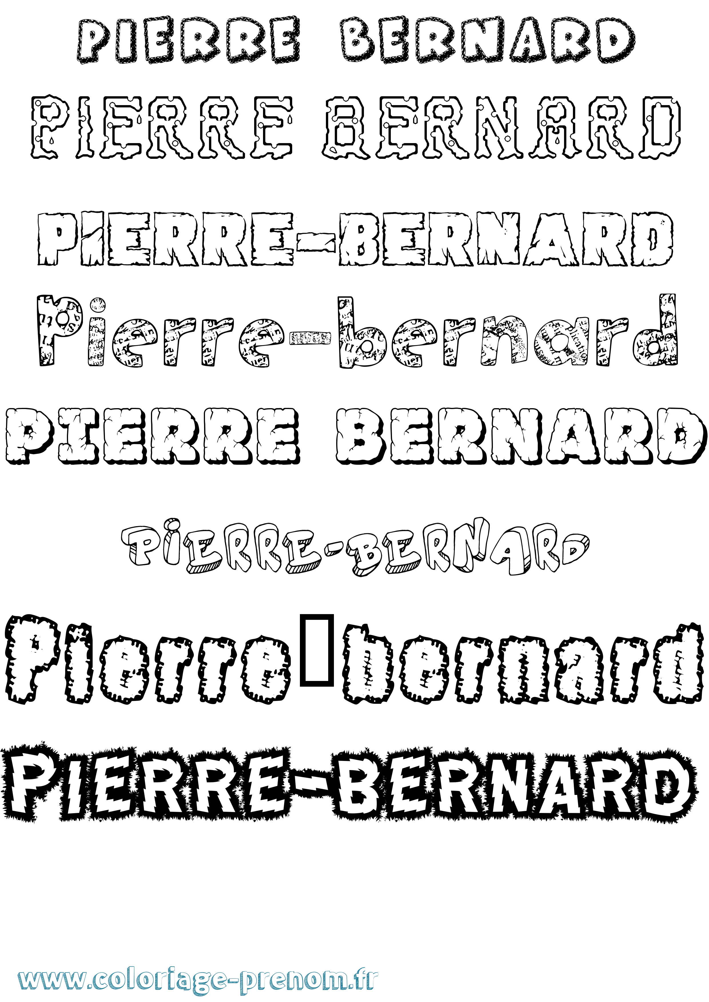 Coloriage Pierre-Bernard Destructuré Coloriage prénom Pierre-Bernard Destructuré