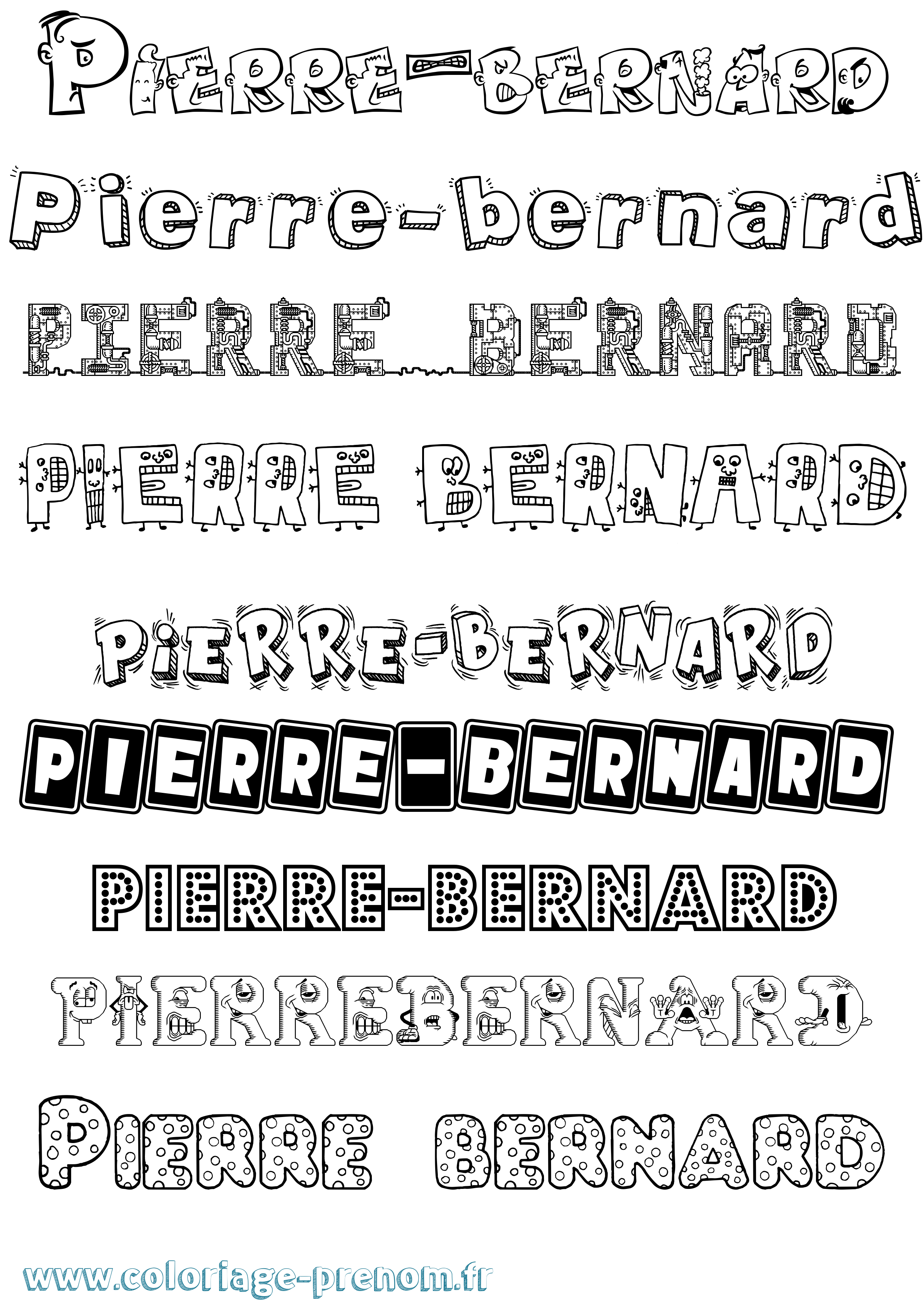 Coloriage Pierre-Bernard Fun Coloriage prénom Pierre-Bernard Fun