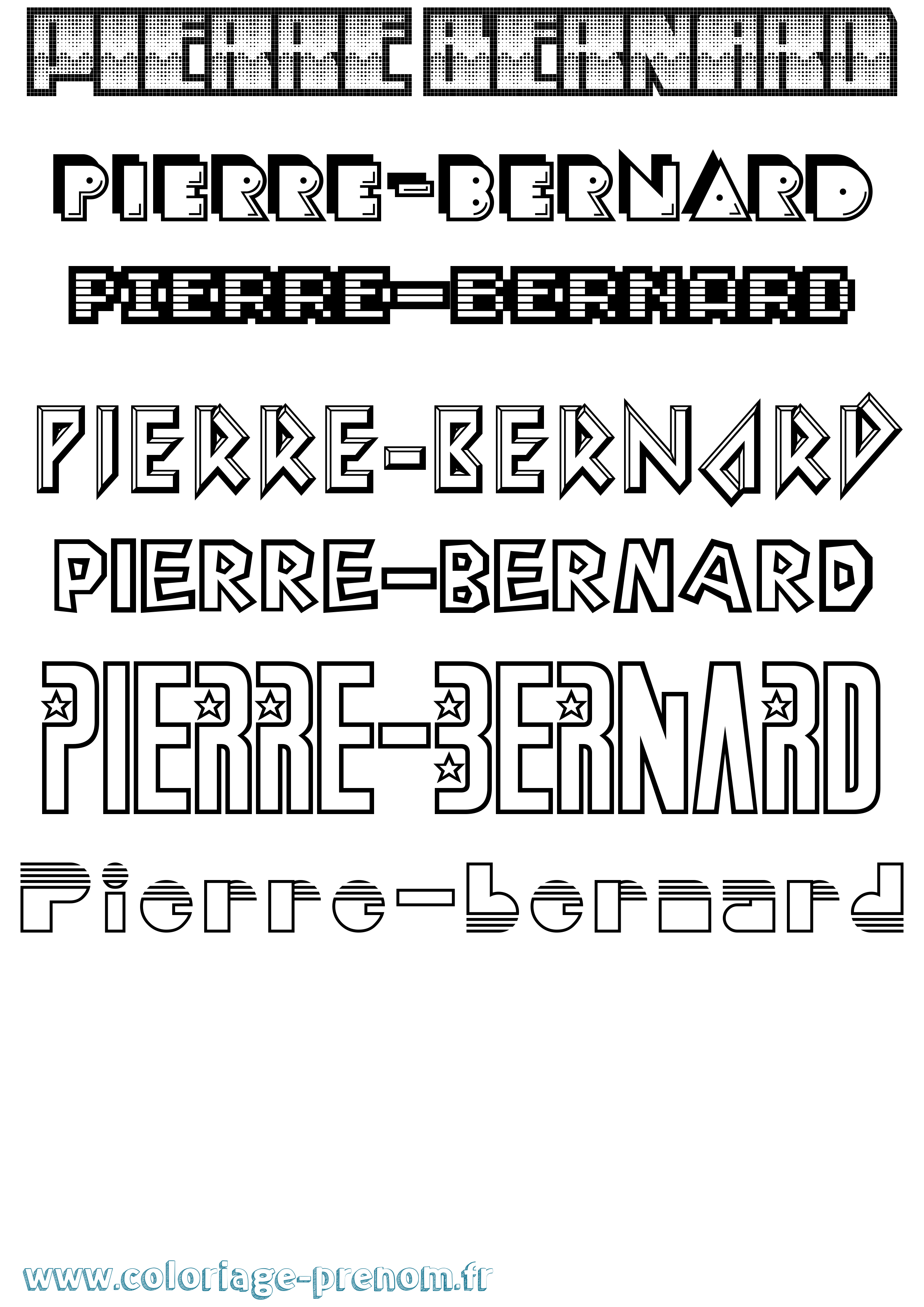 Coloriage Pierre-Bernard Jeux Vidéos Coloriage prénom Pierre-Bernard Jeux Vidéos