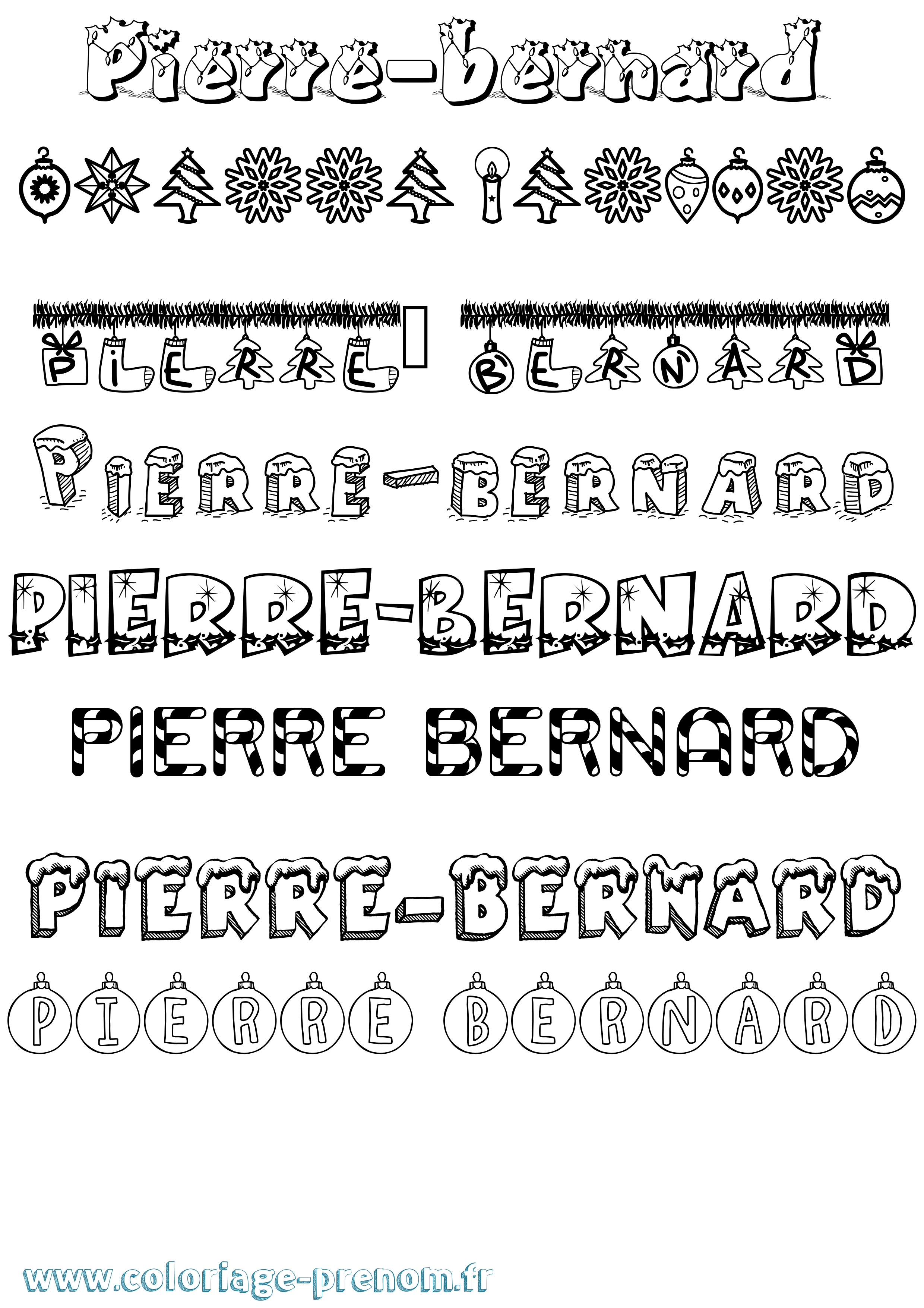 Coloriage Pierre-Bernard Noël Coloriage prénom Pierre-Bernard Noël