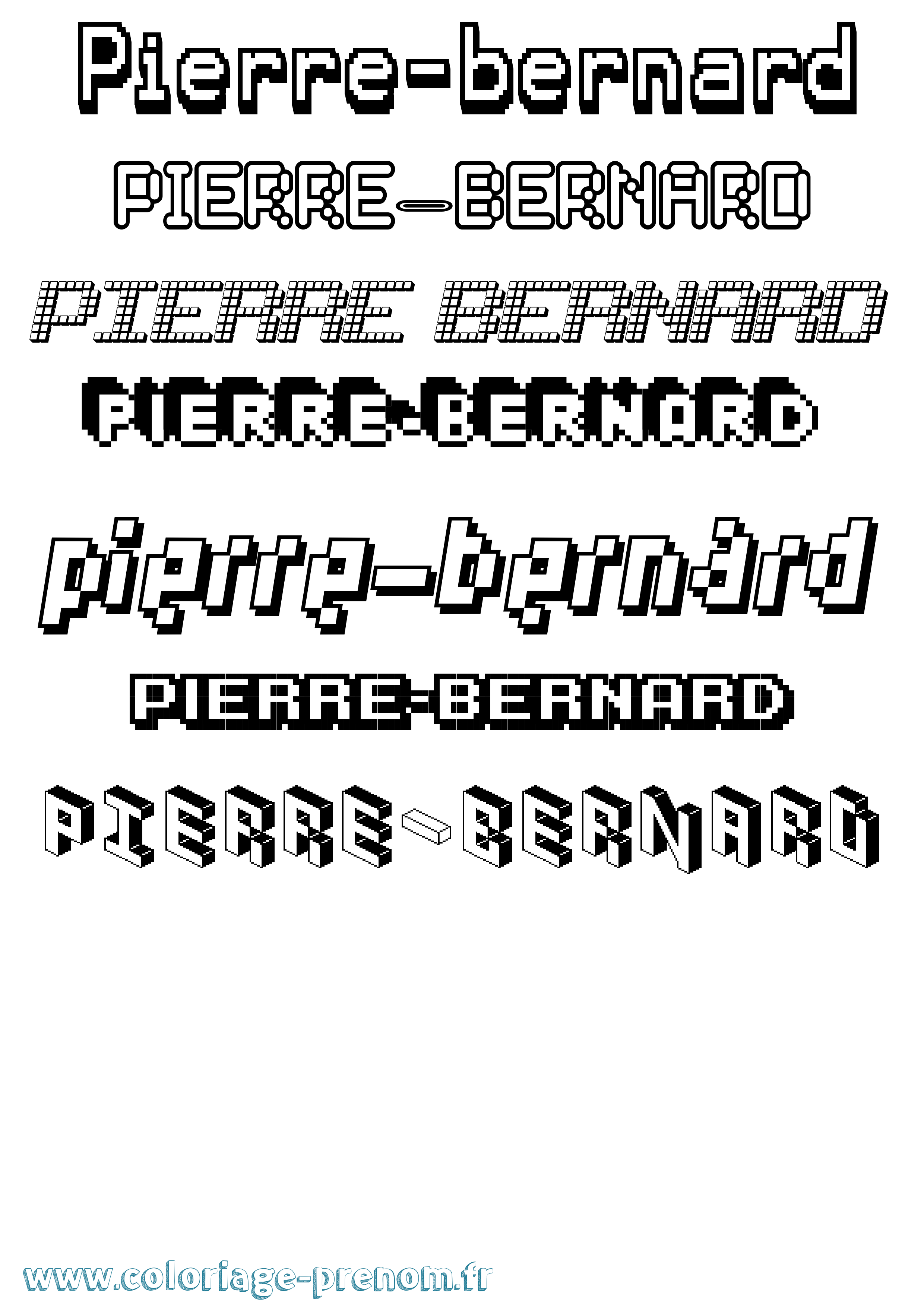 Coloriage Pierre-Bernard Pixel Coloriage prénom Pierre-Bernard Pixel