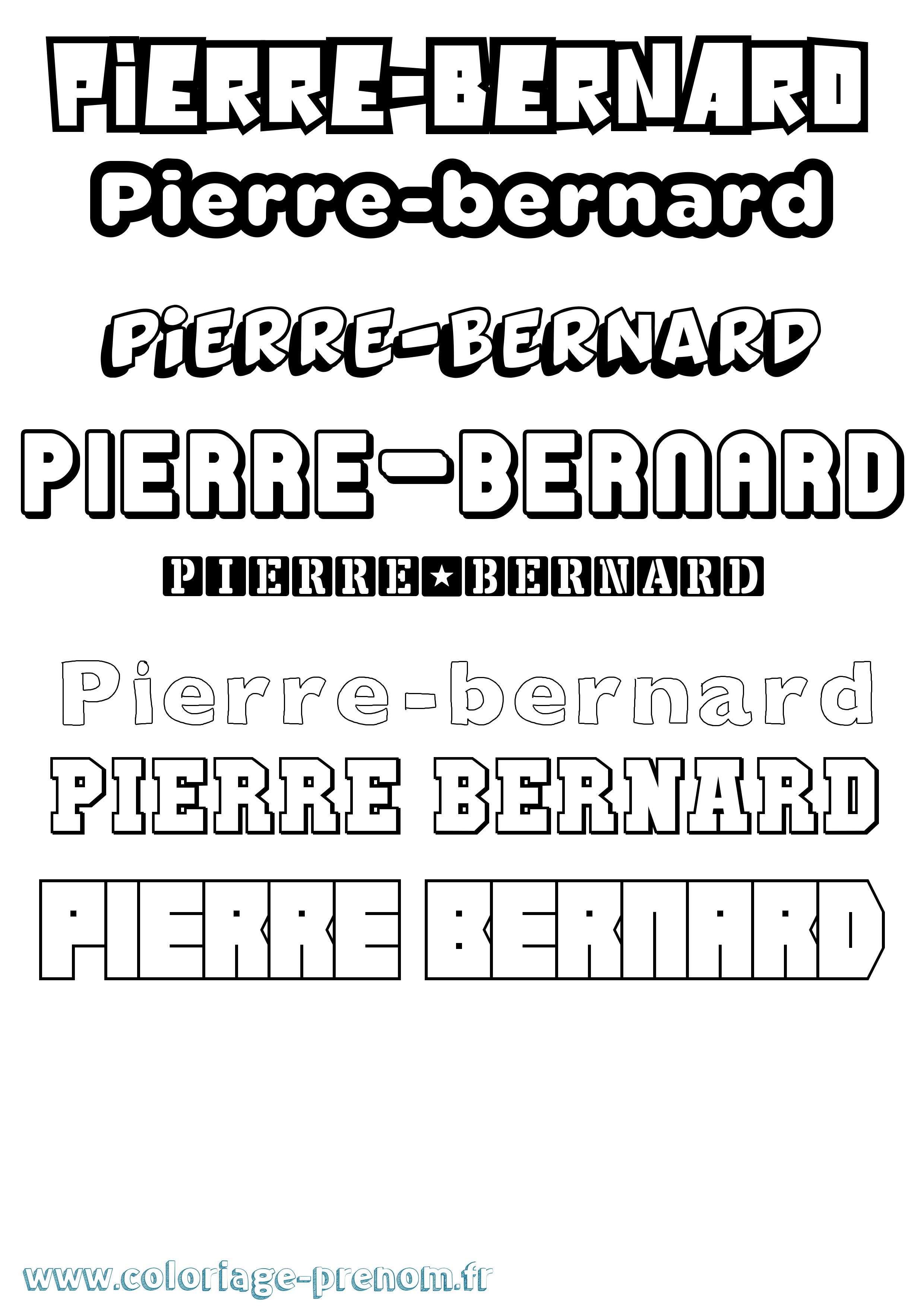 Coloriage Pierre-Bernard Simple Coloriage prénom Pierre-Bernard Simple