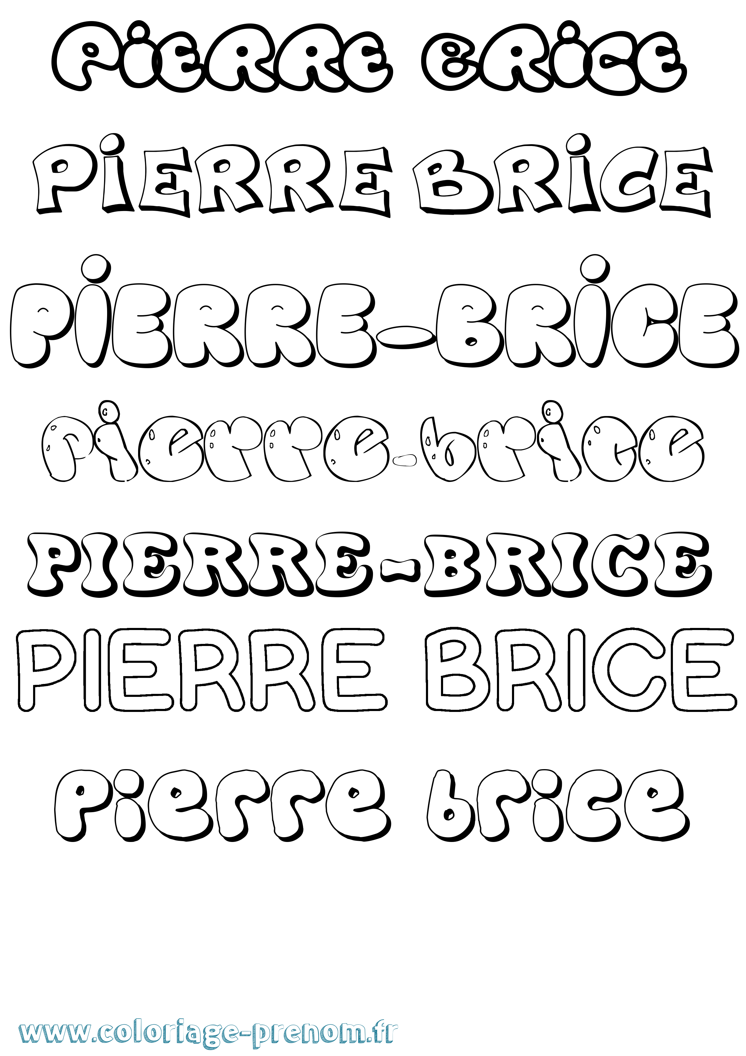 Coloriage Pierre-Brice Bubble Coloriage prénom Pierre-Brice Bubble
