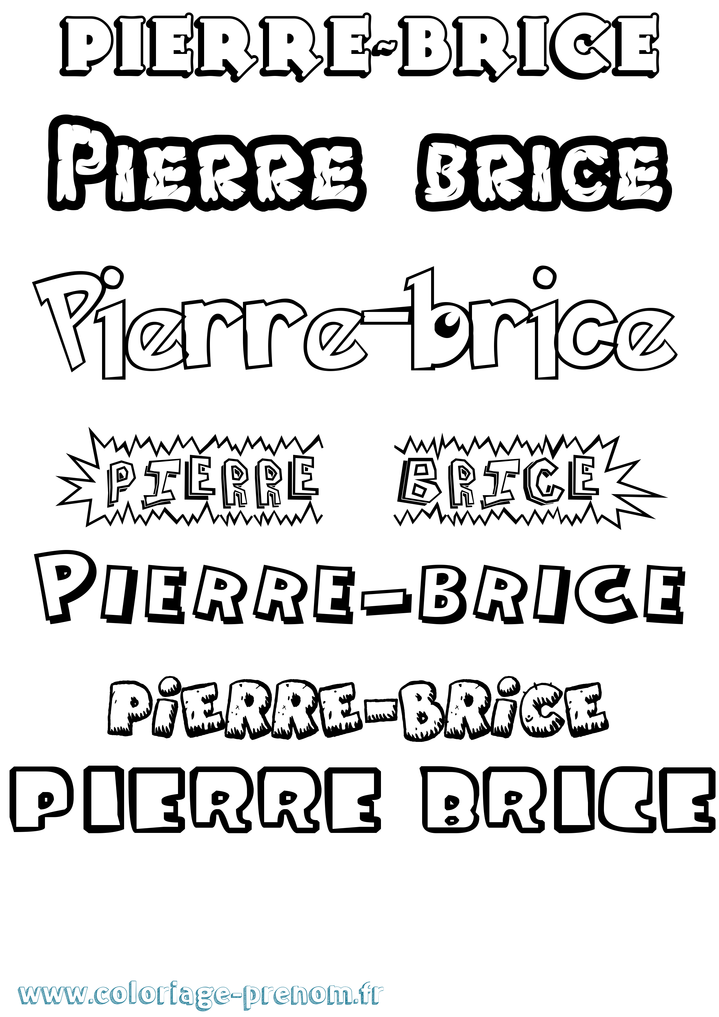 Coloriage Pierre-Brice Dessin Animé Coloriage prénom Pierre-Brice Dessin Animé