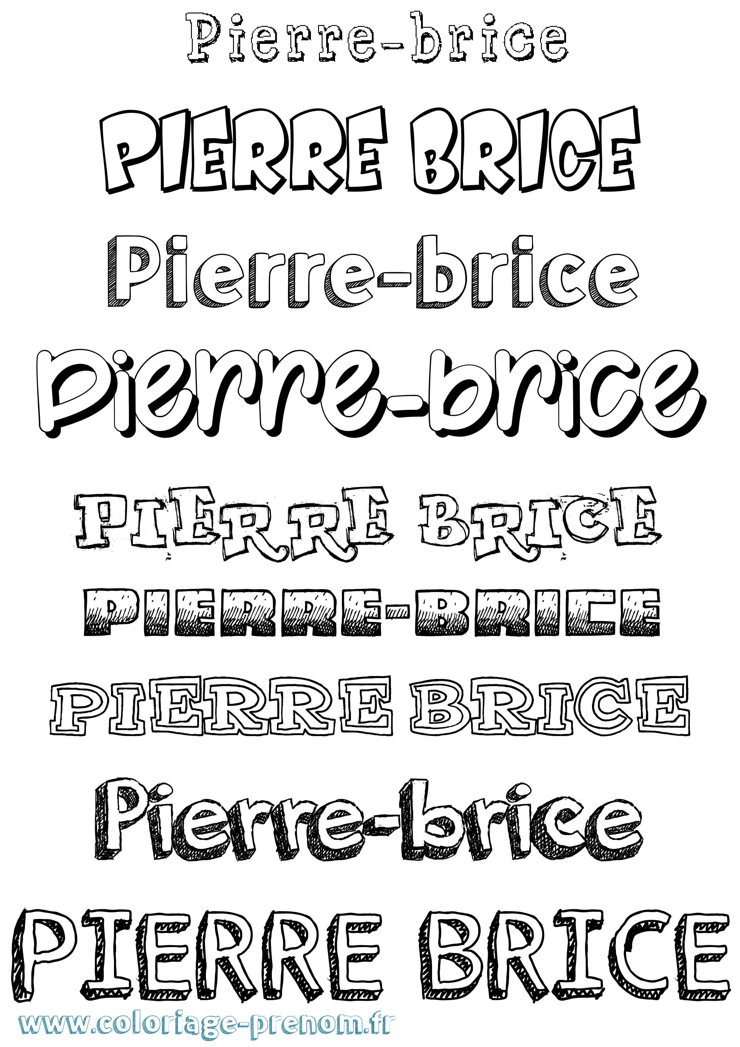 Coloriage Pierre-Brice Dessiné Coloriage prénom Pierre-Brice Dessiné