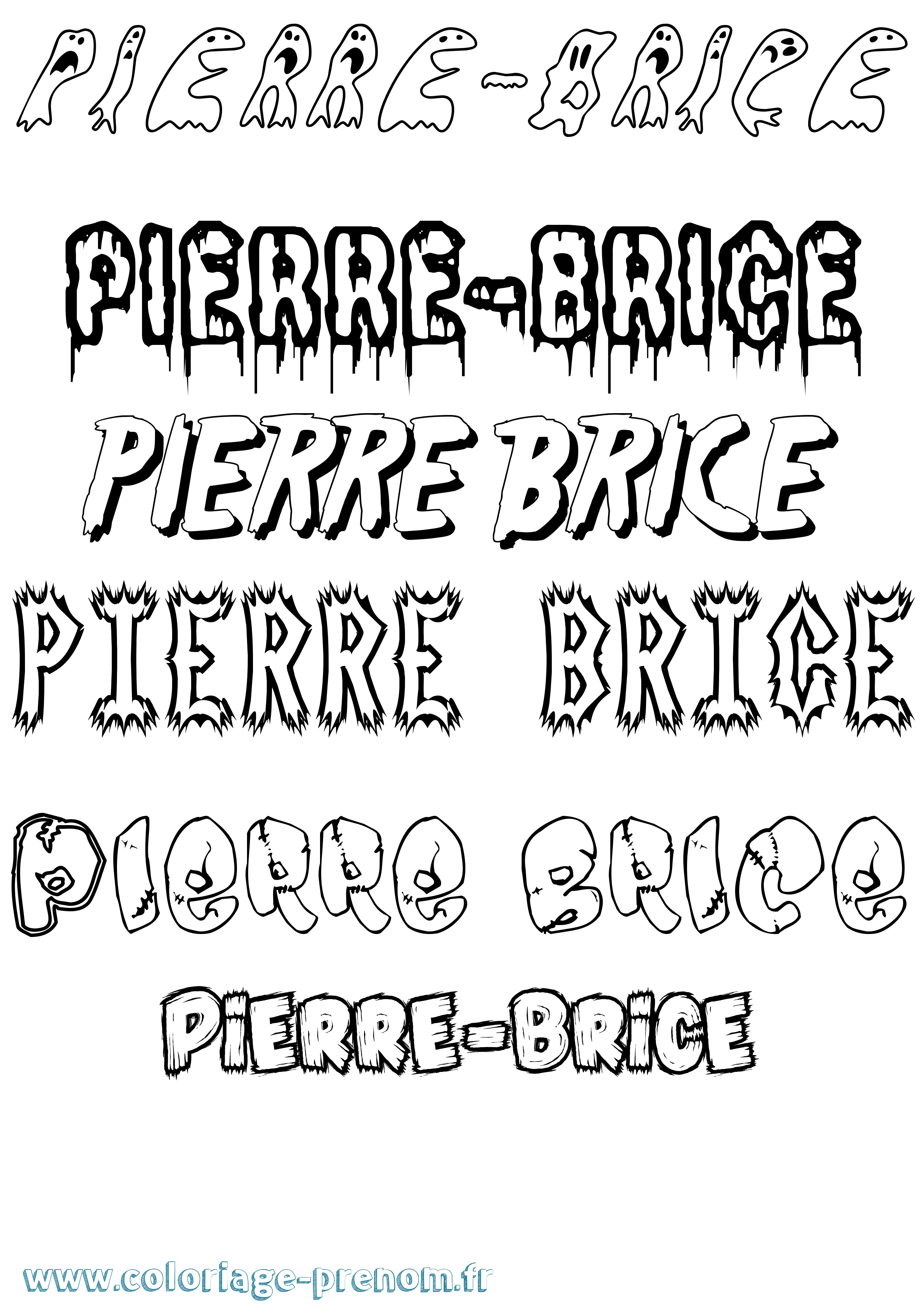 Coloriage Pierre-Brice Frisson Coloriage prénom Pierre-Brice Frisson