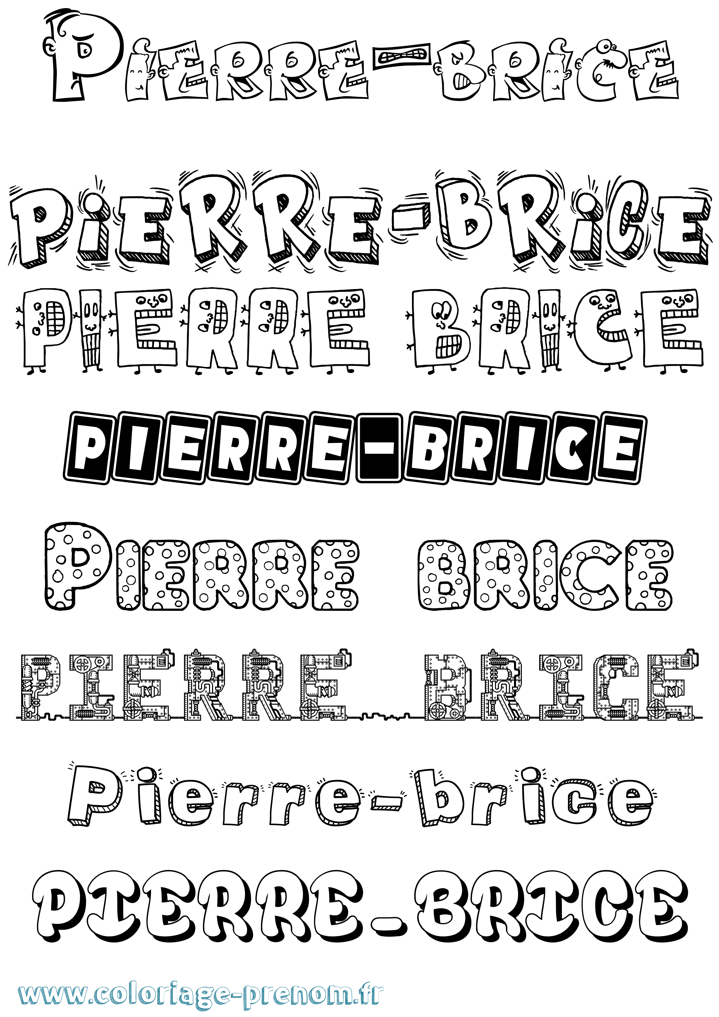 Coloriage Pierre-Brice Fun Coloriage prénom Pierre-Brice Fun
