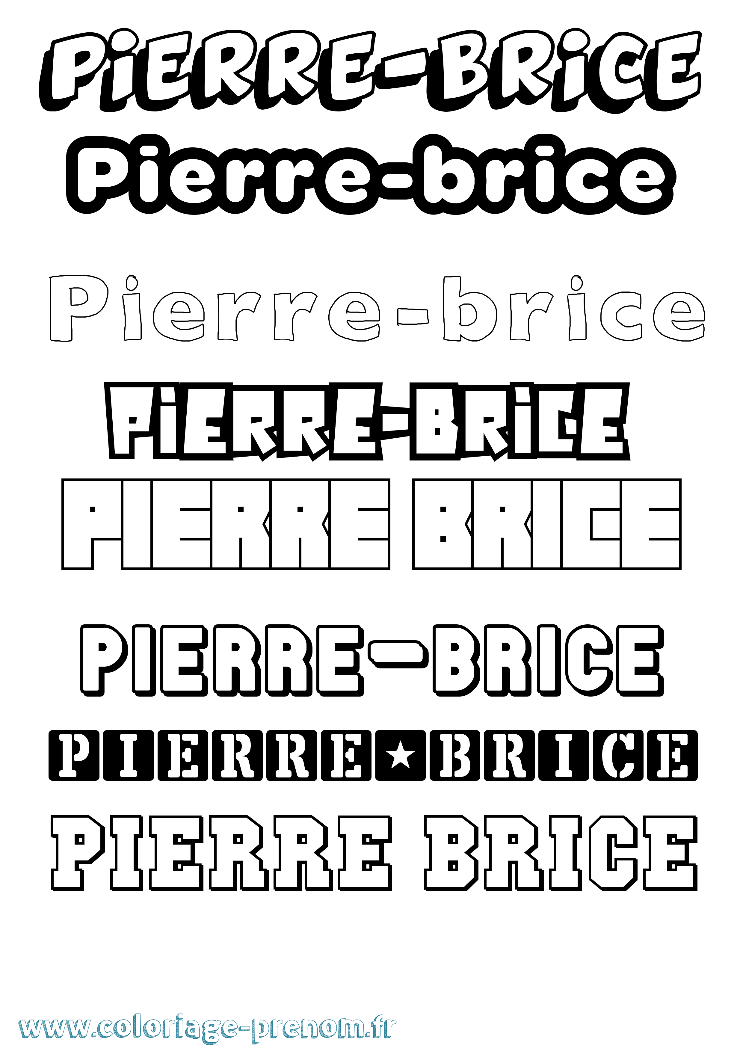 Coloriage Pierre-Brice Simple Coloriage prénom Pierre-Brice Simple