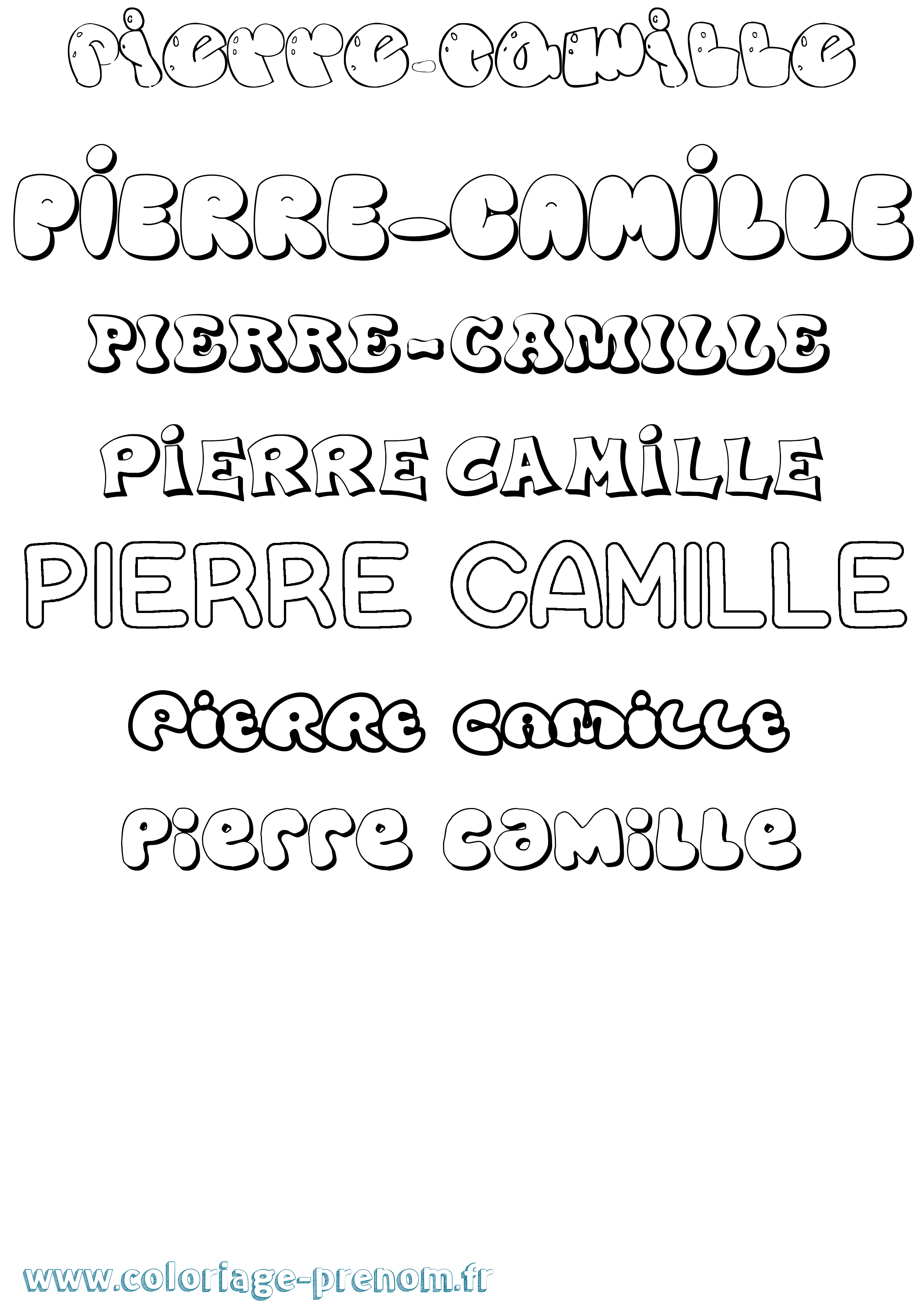 Coloriage Pierre-Camille Bubble Coloriage prénom Pierre-Camille Bubble