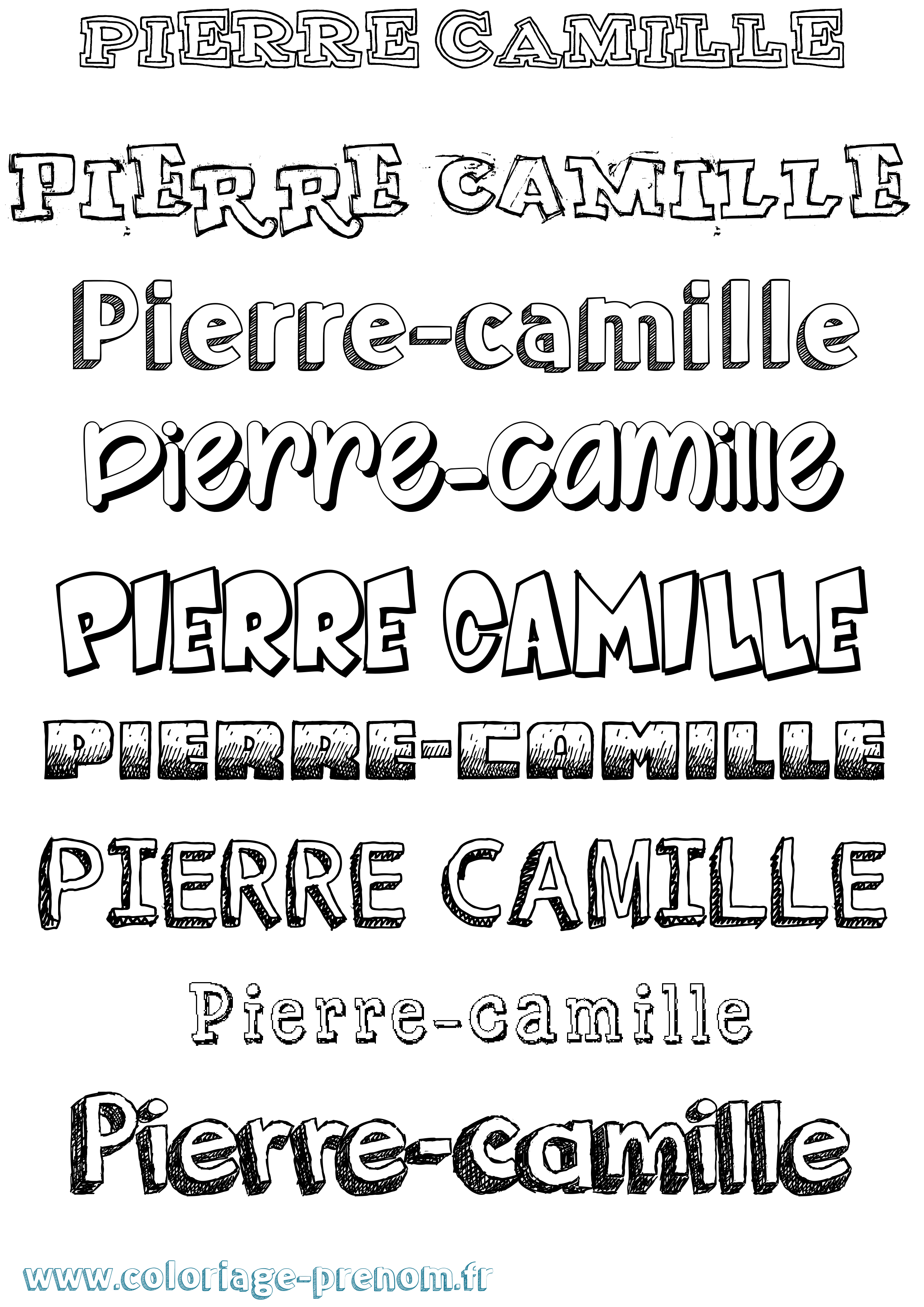 Coloriage Pierre-Camille Dessiné Coloriage prénom Pierre-Camille Dessiné