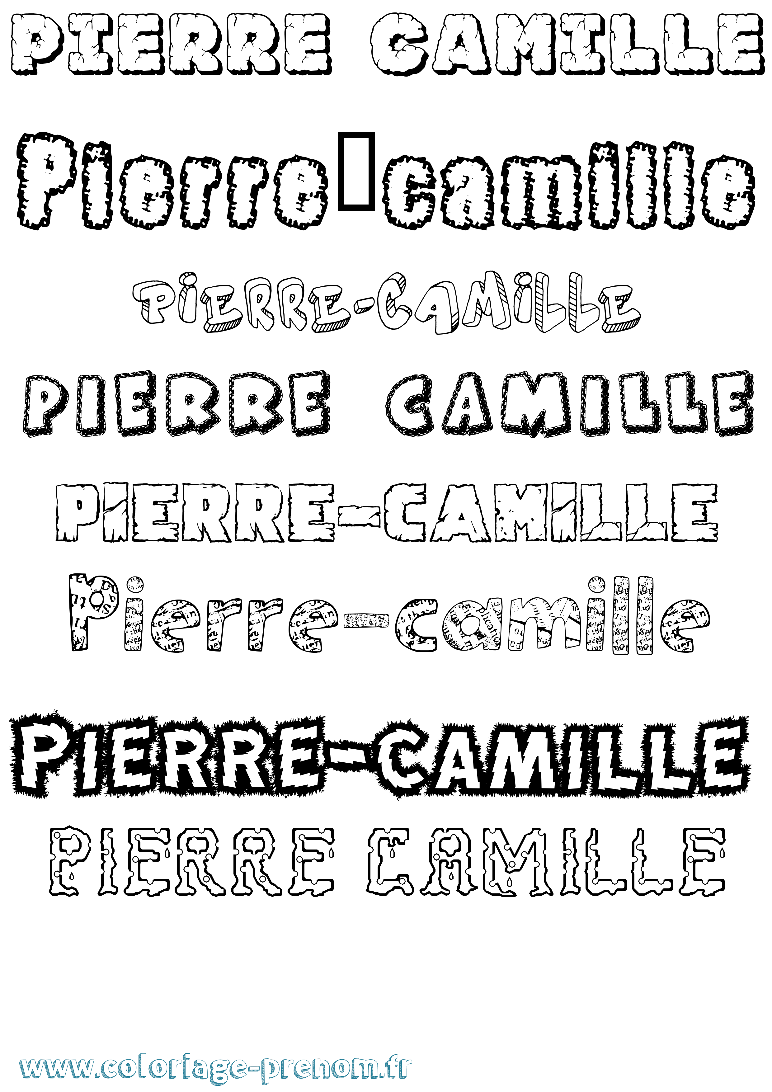 Coloriage Pierre-Camille Destructuré Coloriage prénom Pierre-Camille Destructuré