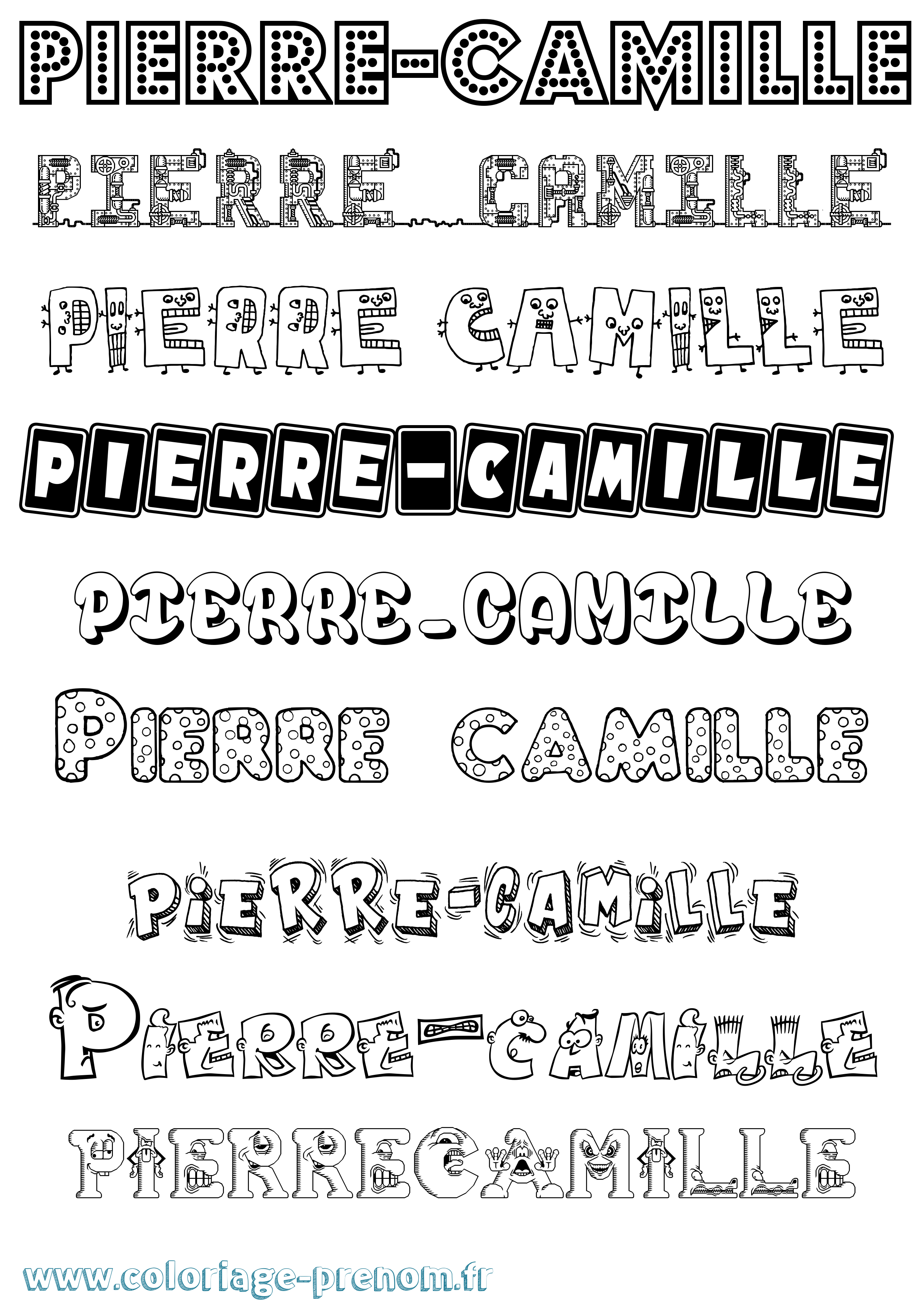 Coloriage Pierre-Camille Fun Coloriage prénom Pierre-Camille Fun