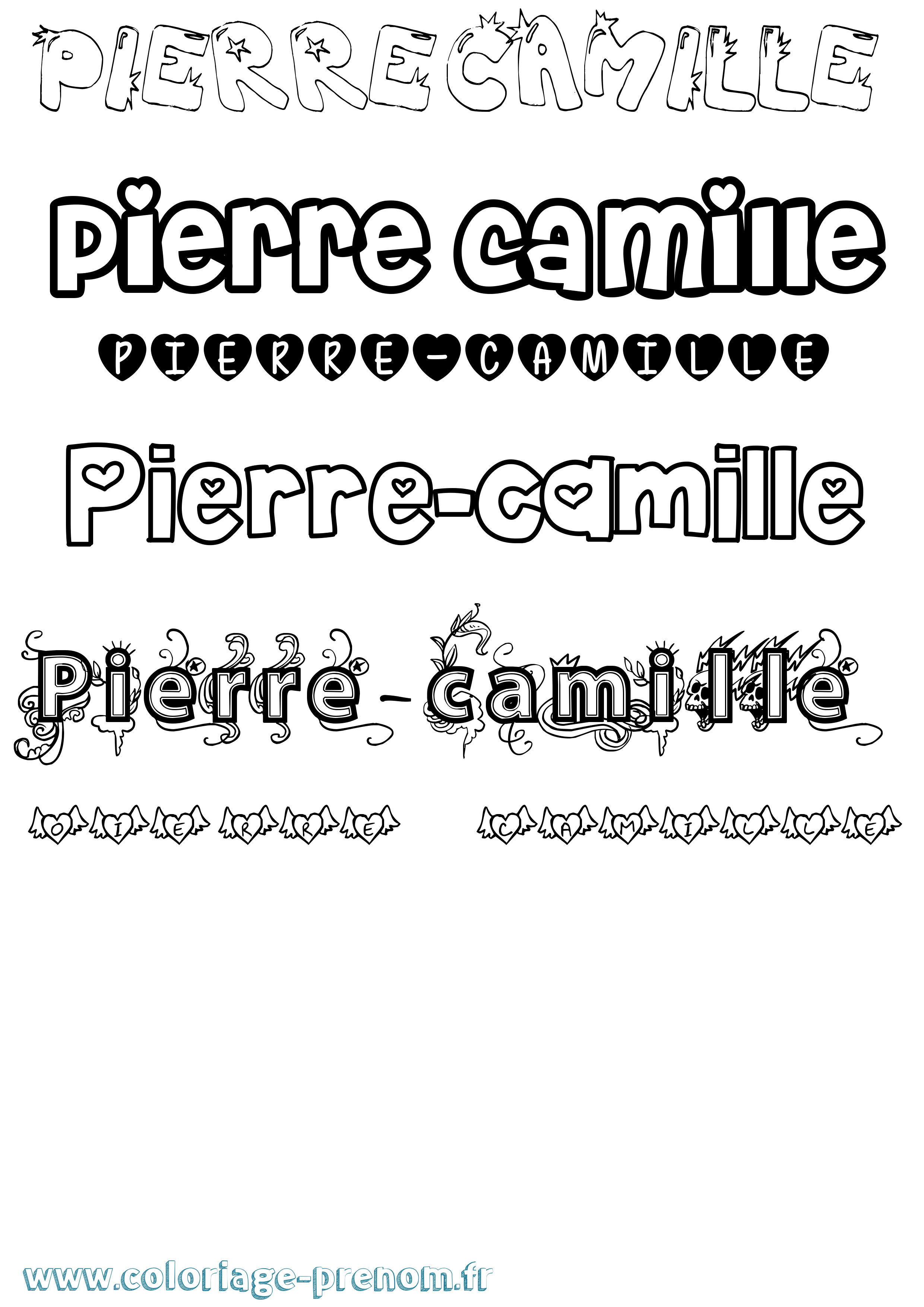 Coloriage Pierre-Camille Girly Coloriage prénom Pierre-Camille Girly