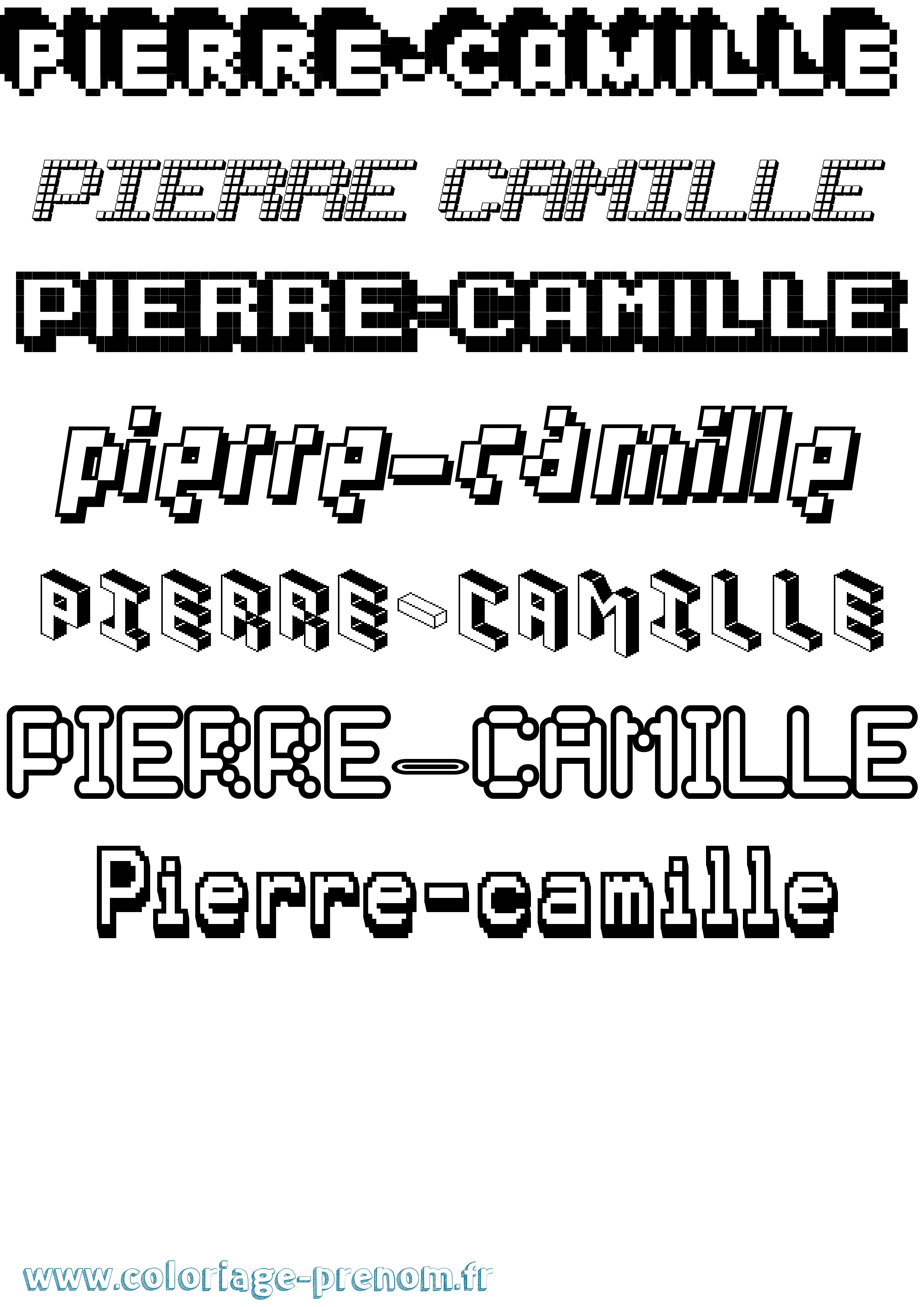 Coloriage Pierre-Camille Pixel Coloriage prénom Pierre-Camille Pixel