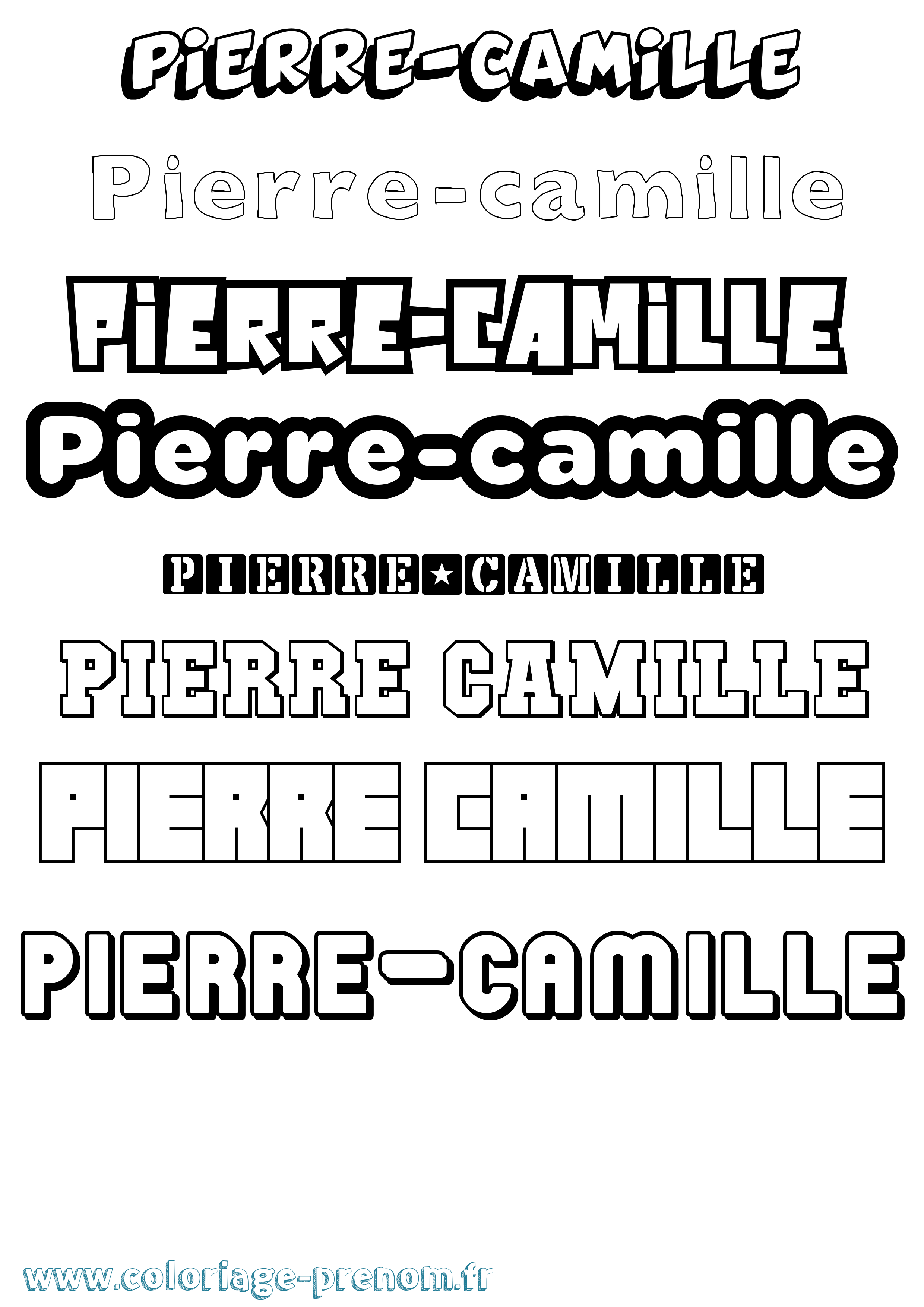 Coloriage Pierre-Camille Simple Coloriage prénom Pierre-Camille Simple