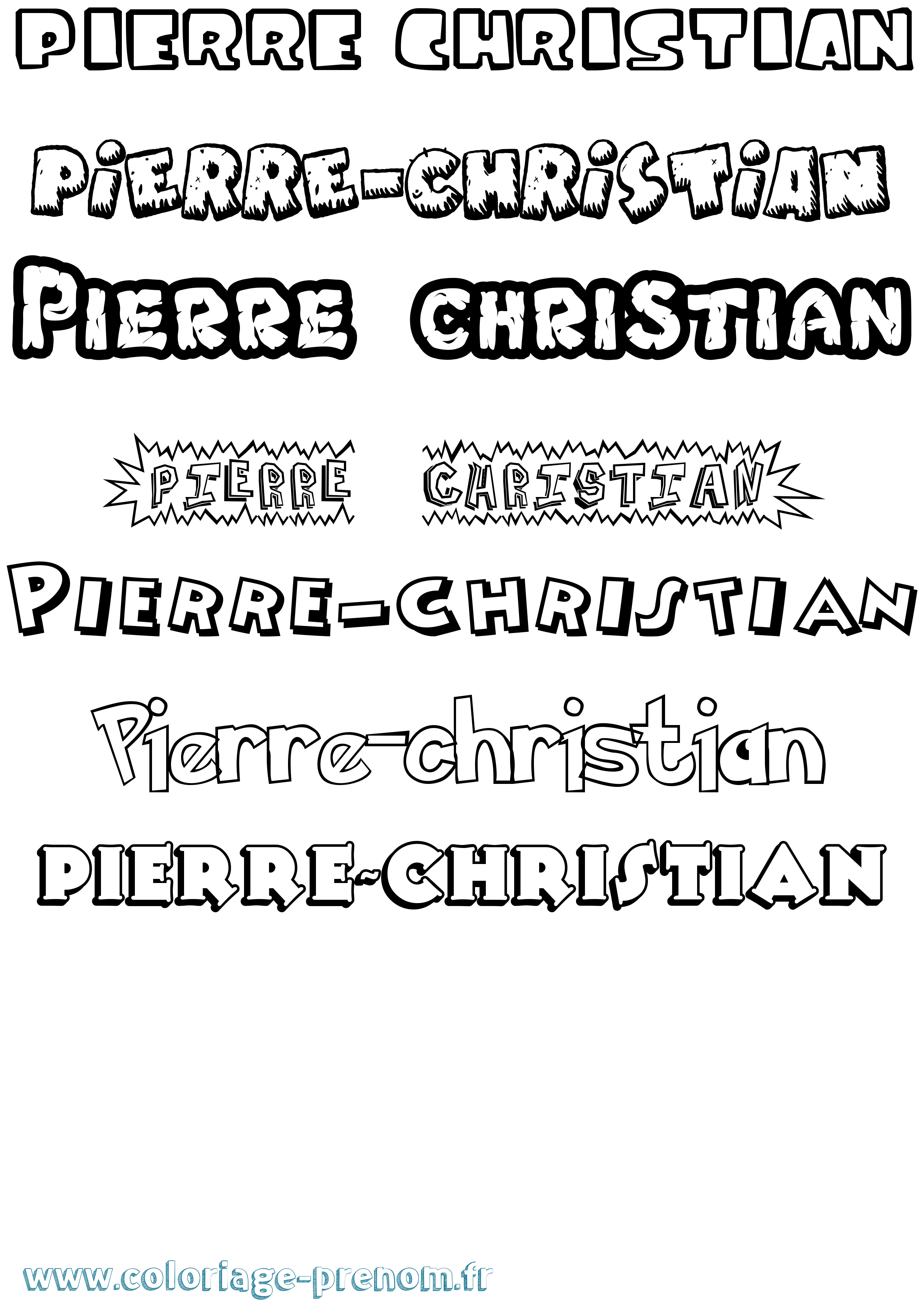Coloriage Pierre-Christian Dessin Animé Coloriage prénom Pierre-Christian Dessin Animé