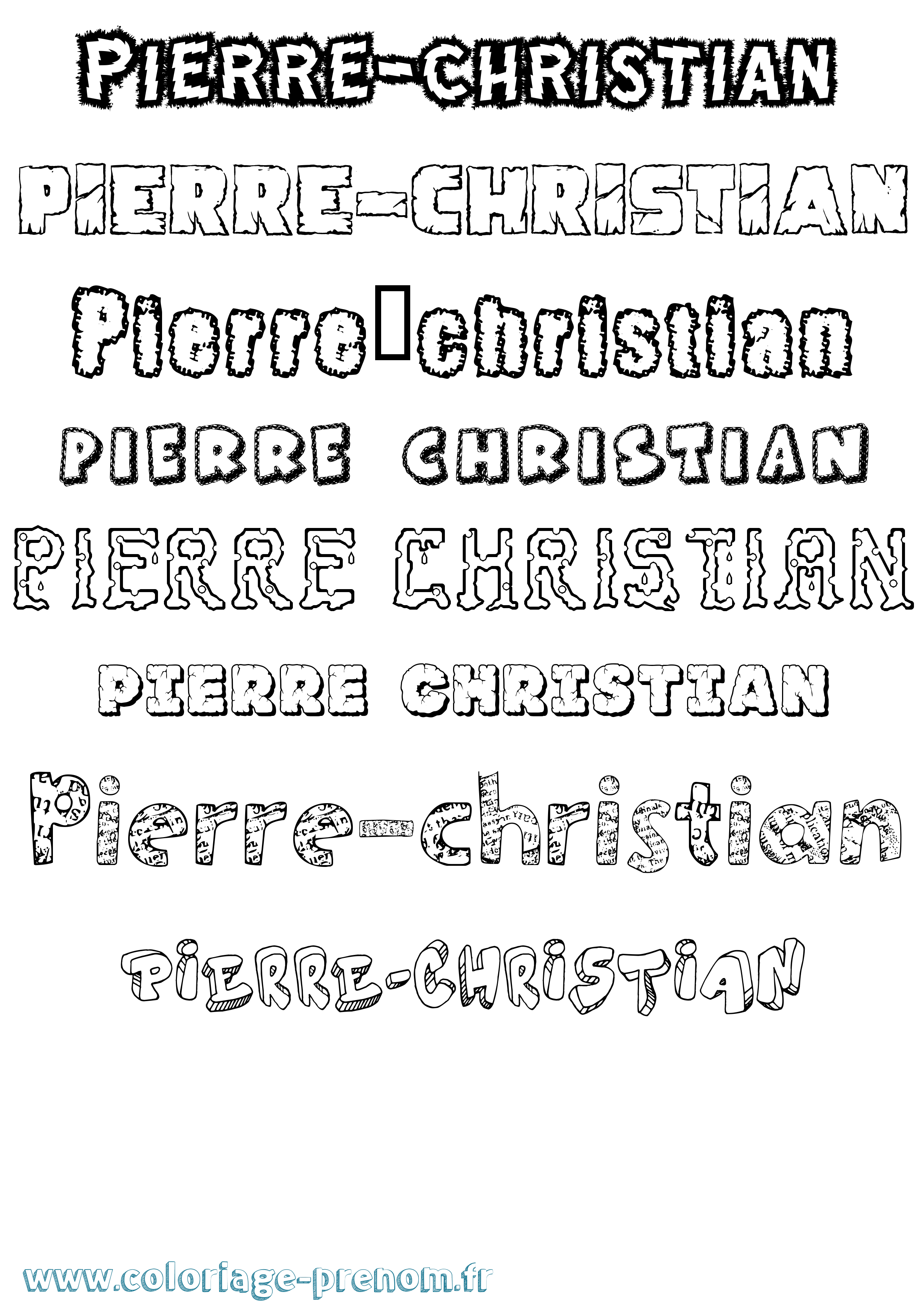 Coloriage Pierre-Christian Destructuré Coloriage prénom Pierre-Christian Destructuré