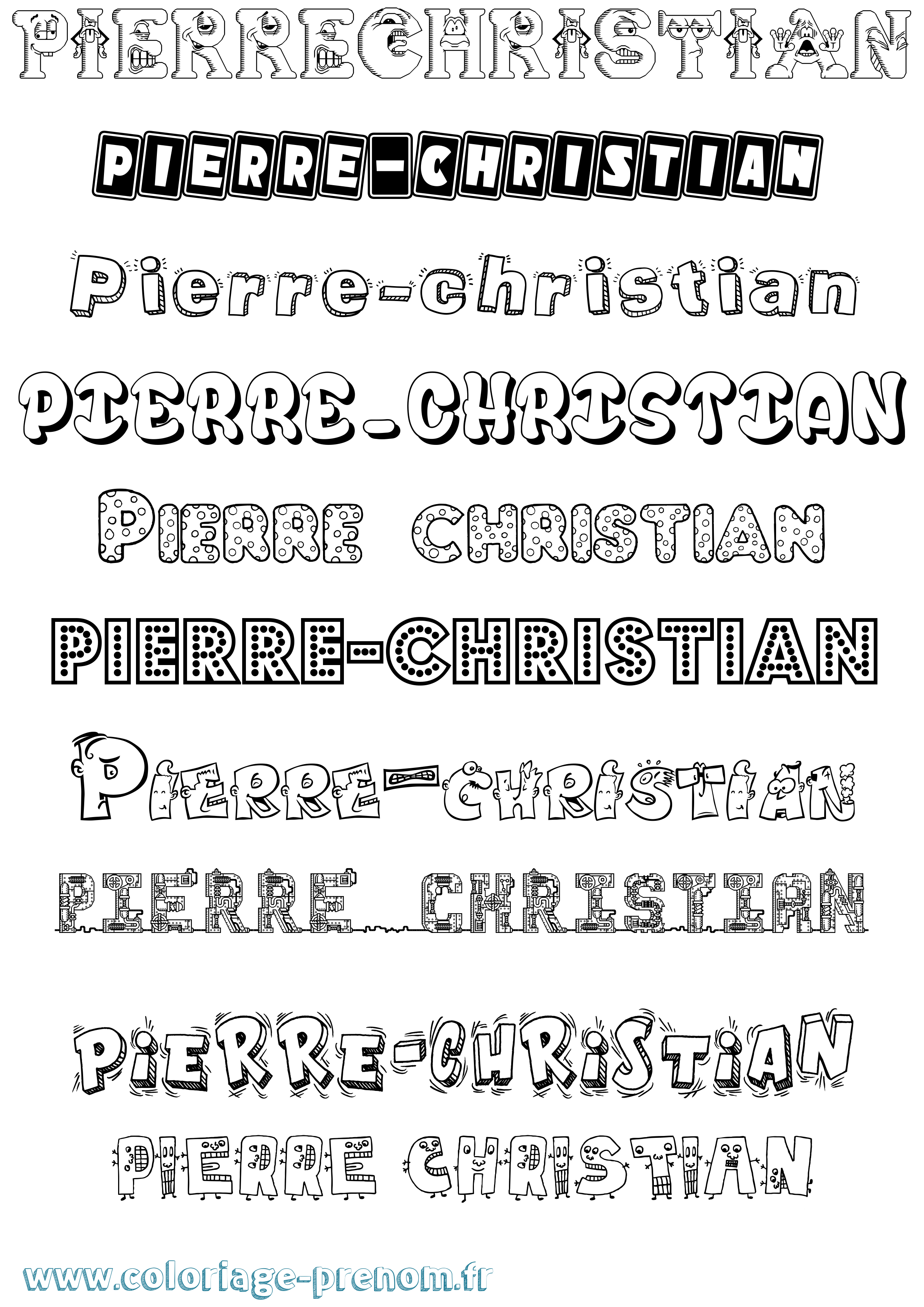 Coloriage Pierre-Christian Fun Coloriage prénom Pierre-Christian Fun