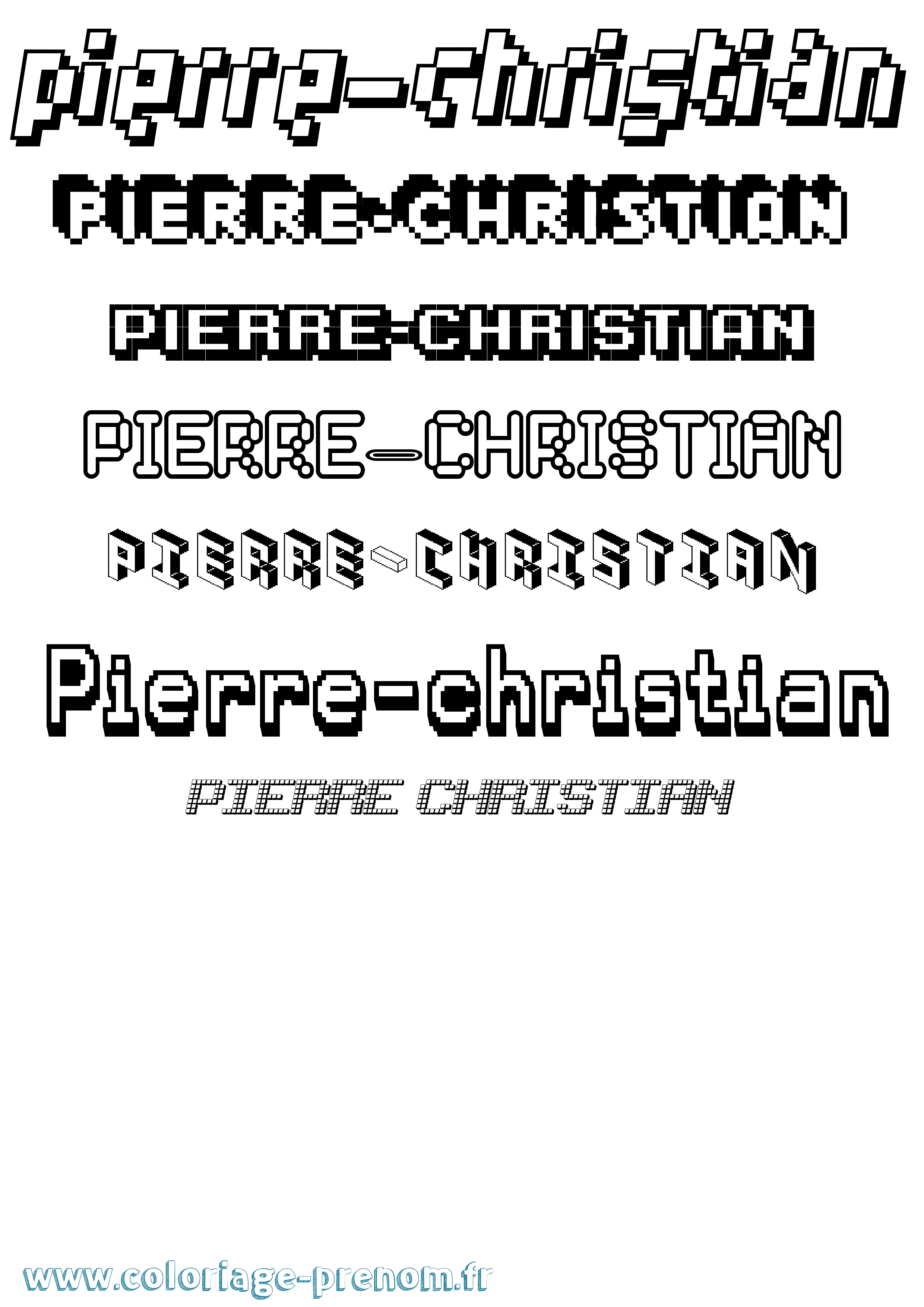 Coloriage Pierre-Christian Pixel Coloriage prénom Pierre-Christian Pixel