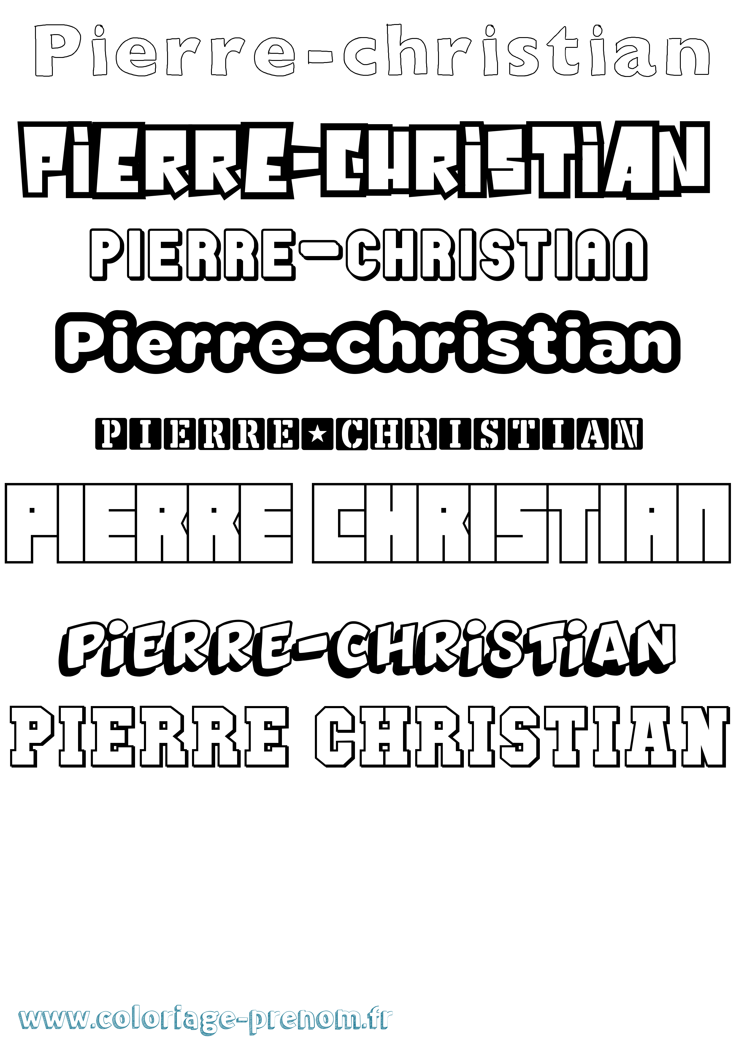 Coloriage Pierre-Christian Simple Coloriage prénom Pierre-Christian Simple