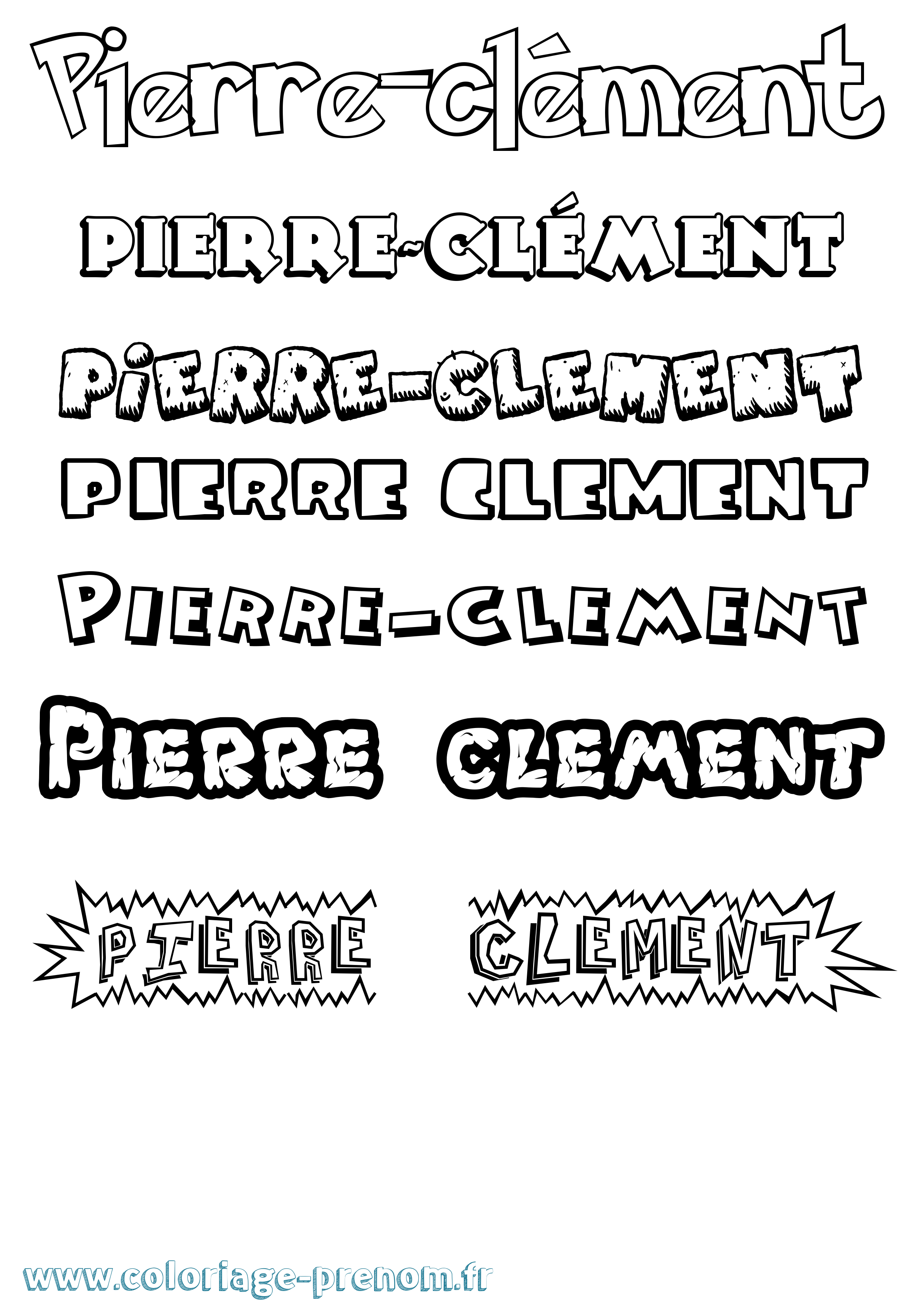 Coloriage Pierre-Clément Dessin Animé Coloriage prénom Pierre-Clément Dessin Animé