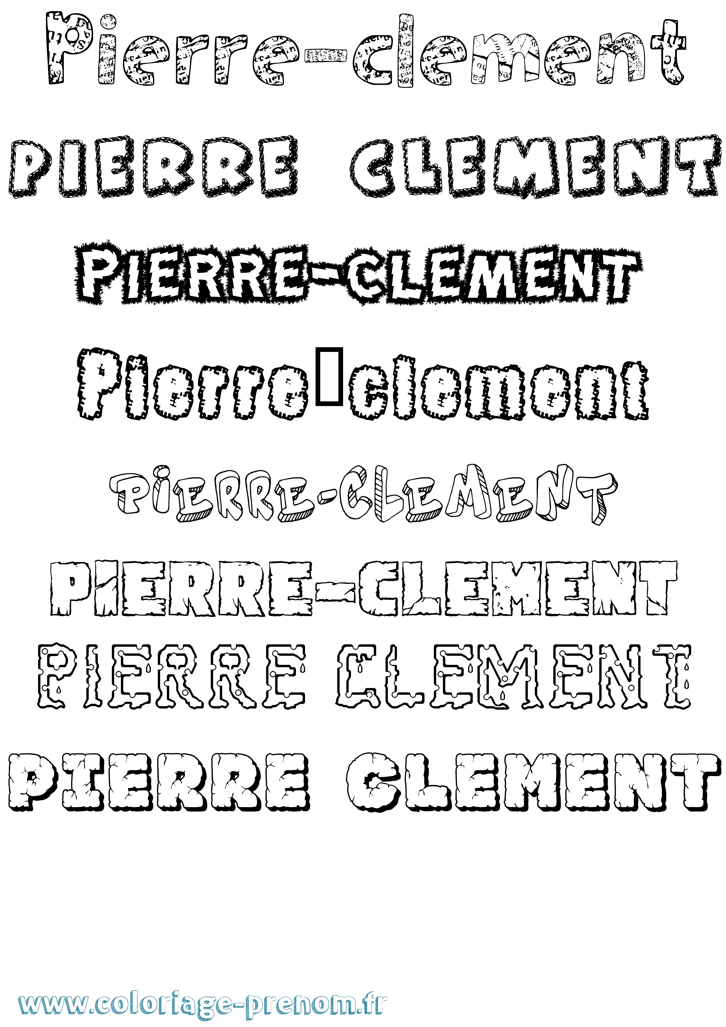 Coloriage Pierre-Clément Destructuré Coloriage prénom Pierre-Clément Destructuré