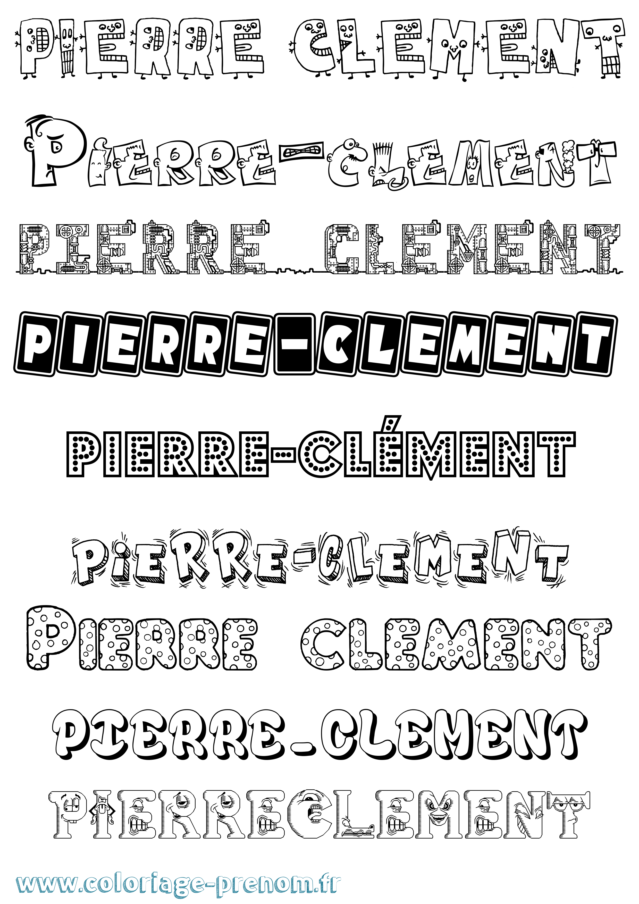 Coloriage Pierre-Clément Fun Coloriage prénom Pierre-Clément Fun
