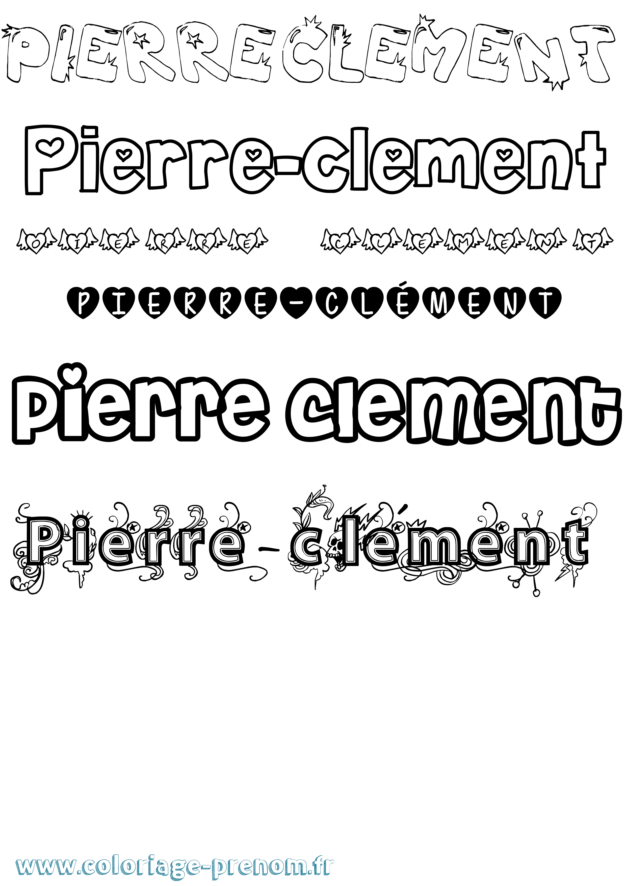 Coloriage Pierre-Clément Girly Coloriage prénom Pierre-Clément Girly
