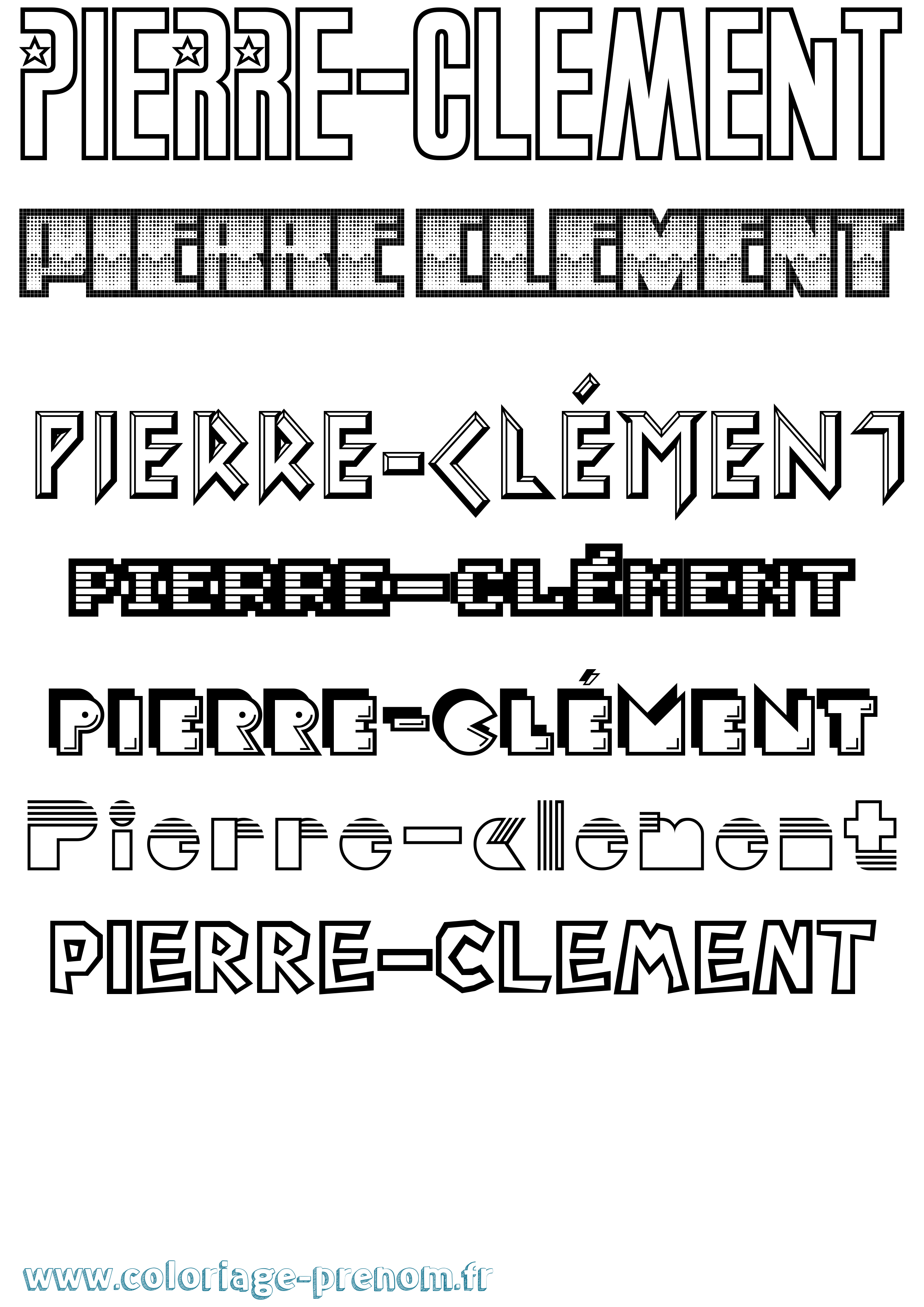 Coloriage Pierre-Clément Jeux Vidéos Coloriage prénom Pierre-Clément Jeux Vidéos
