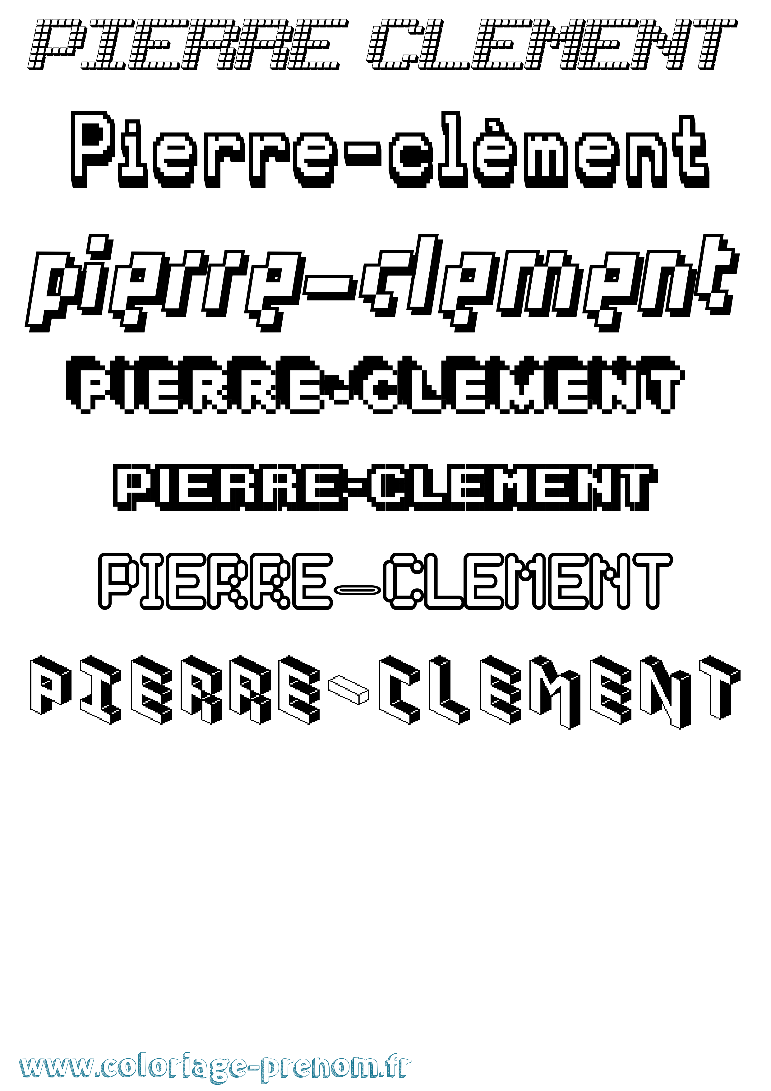 Coloriage Pierre-Clément Pixel Coloriage prénom Pierre-Clément Pixel