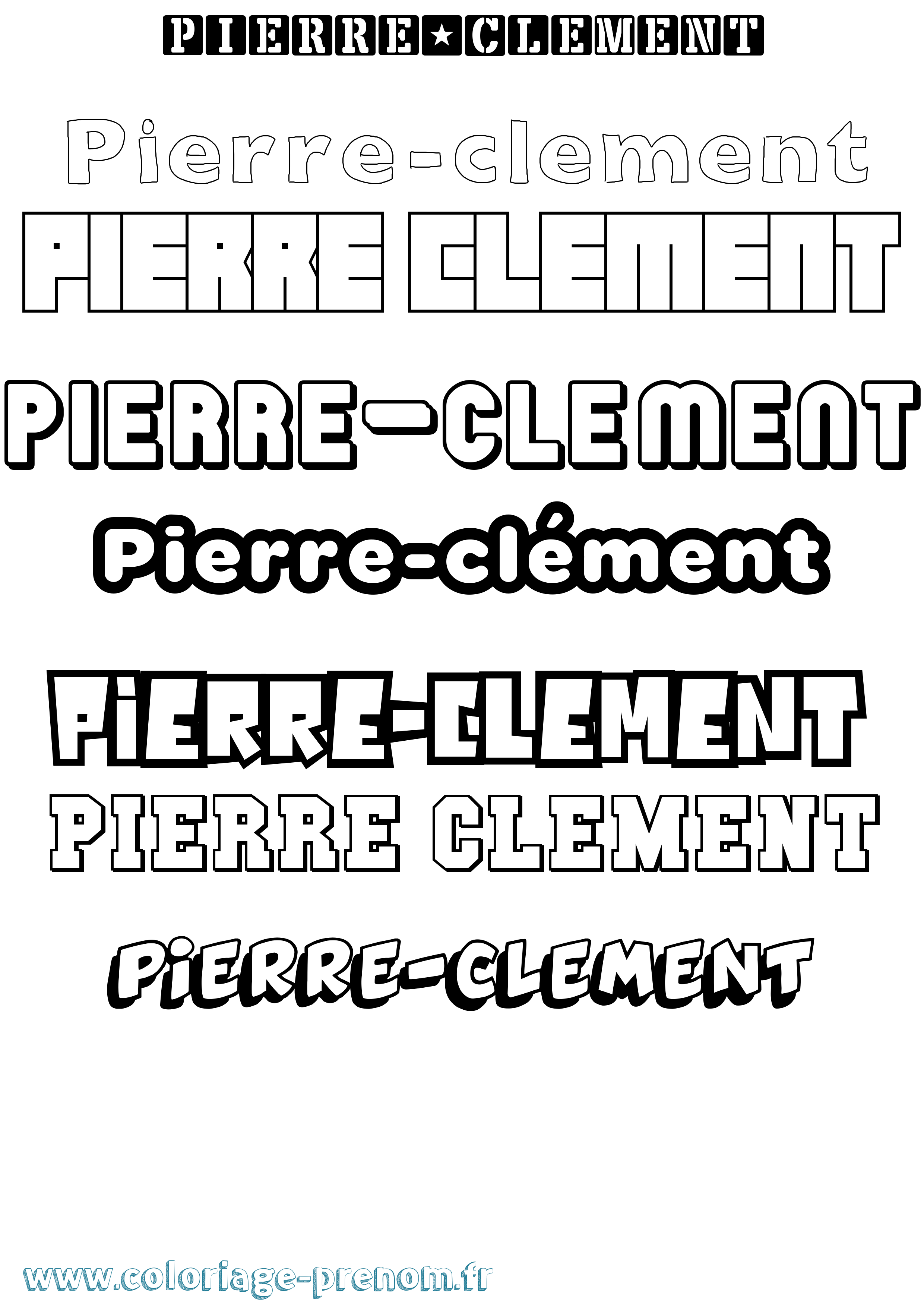 Coloriage Pierre-Clément Simple Coloriage prénom Pierre-Clément Simple