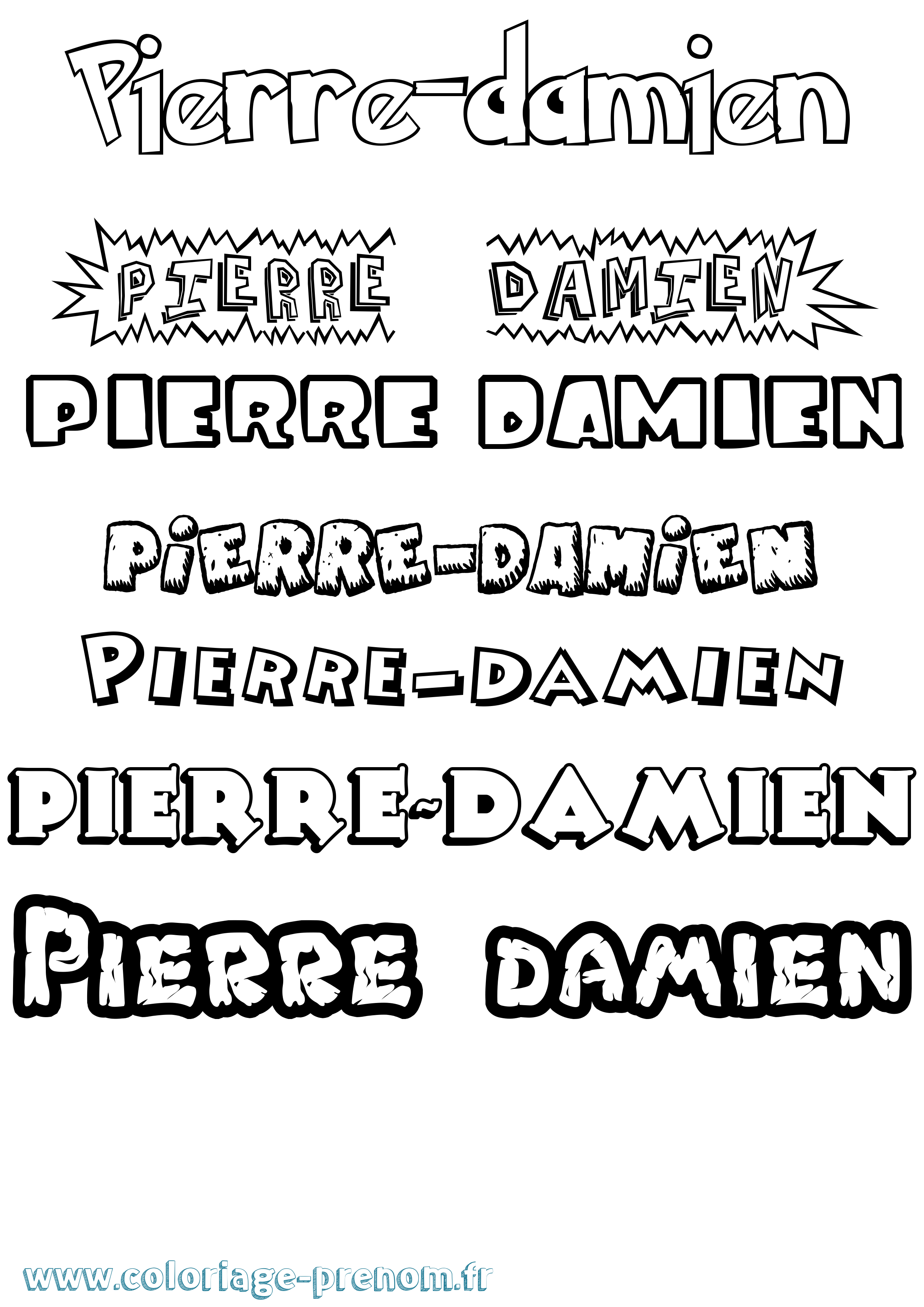 Coloriage Pierre-Damien Dessin Animé Coloriage prénom Pierre-Damien Dessin Animé