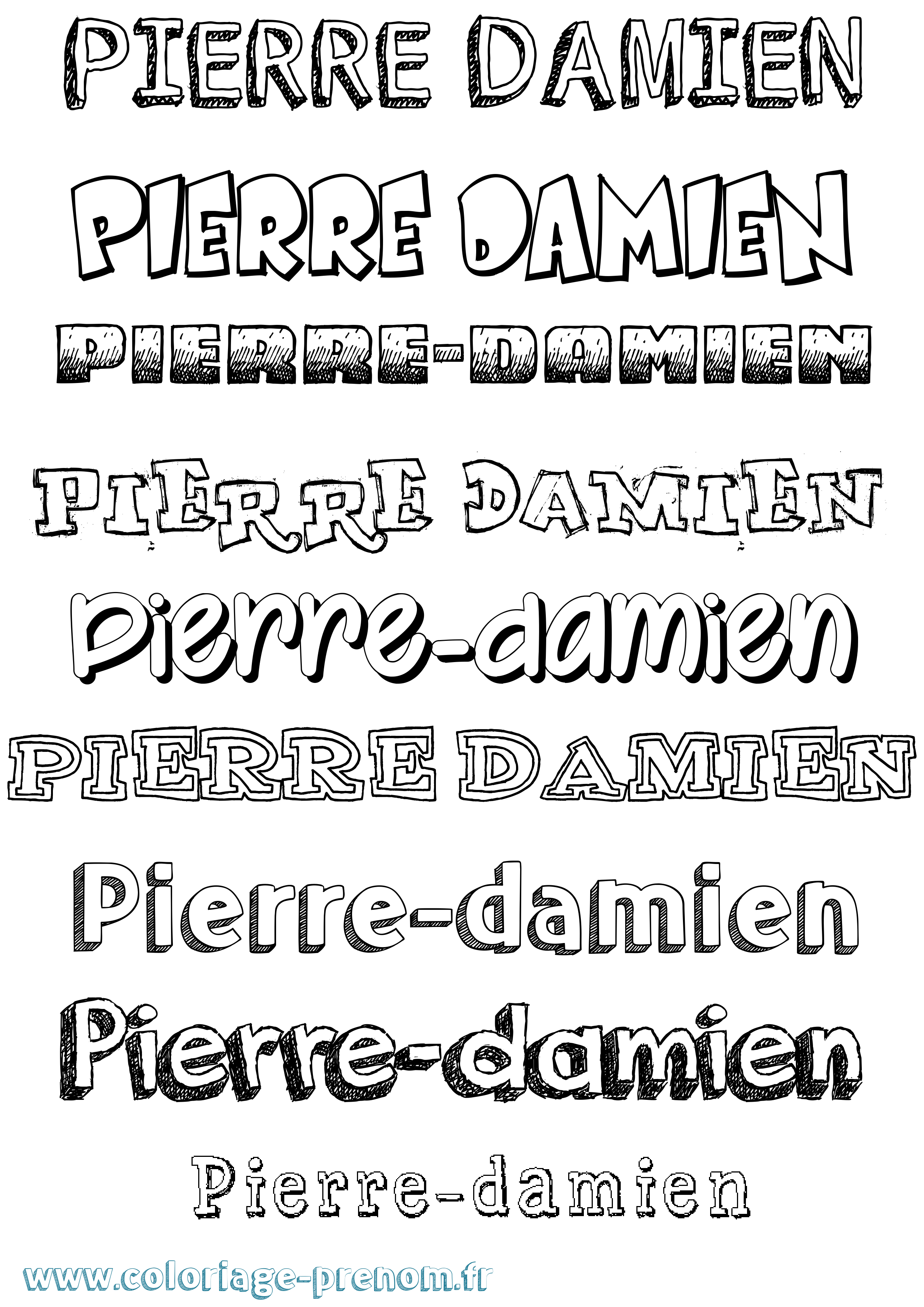 Coloriage Pierre-Damien Dessiné Coloriage prénom Pierre-Damien Dessiné
