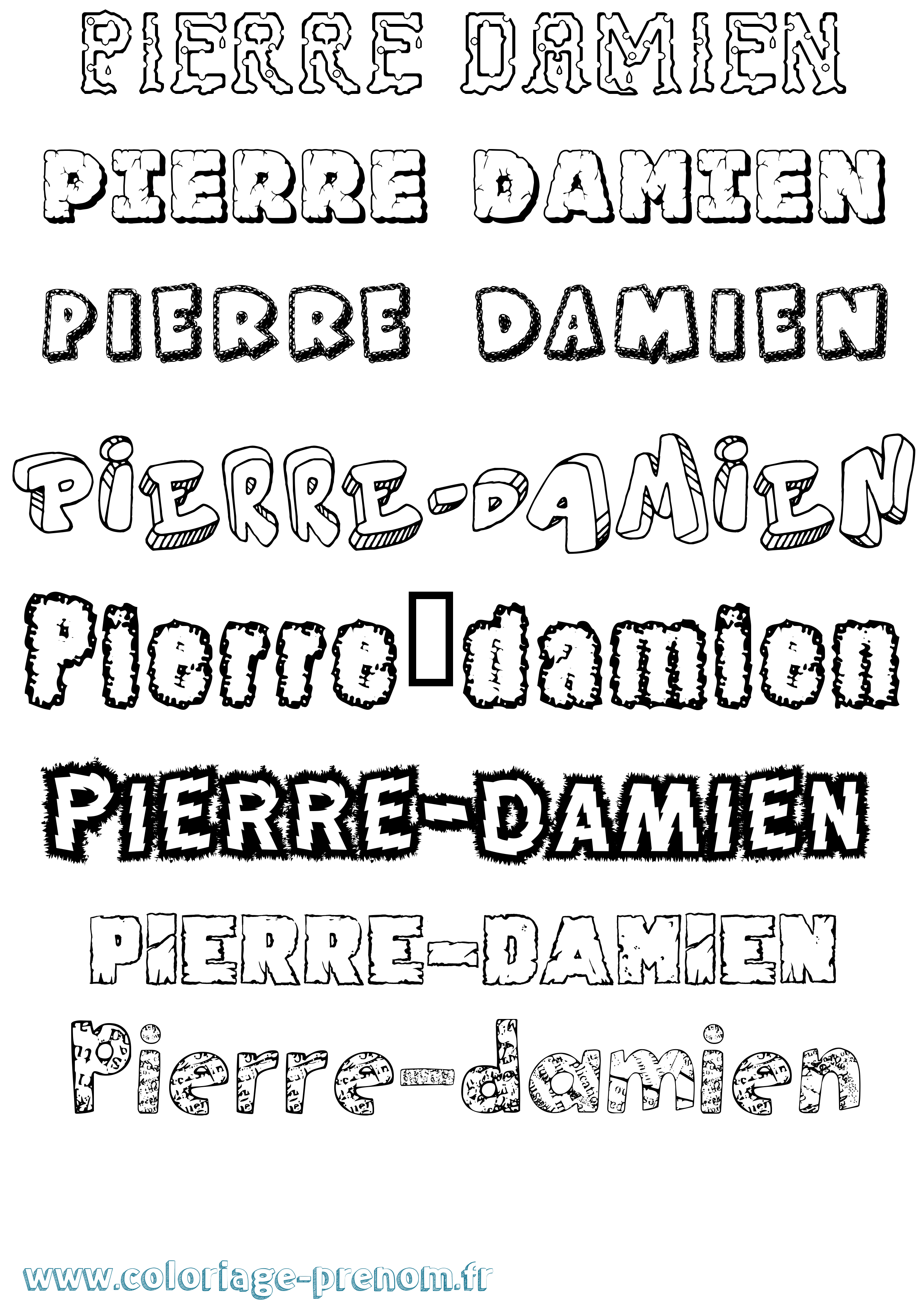 Coloriage Pierre-Damien Destructuré Coloriage prénom Pierre-Damien Destructuré