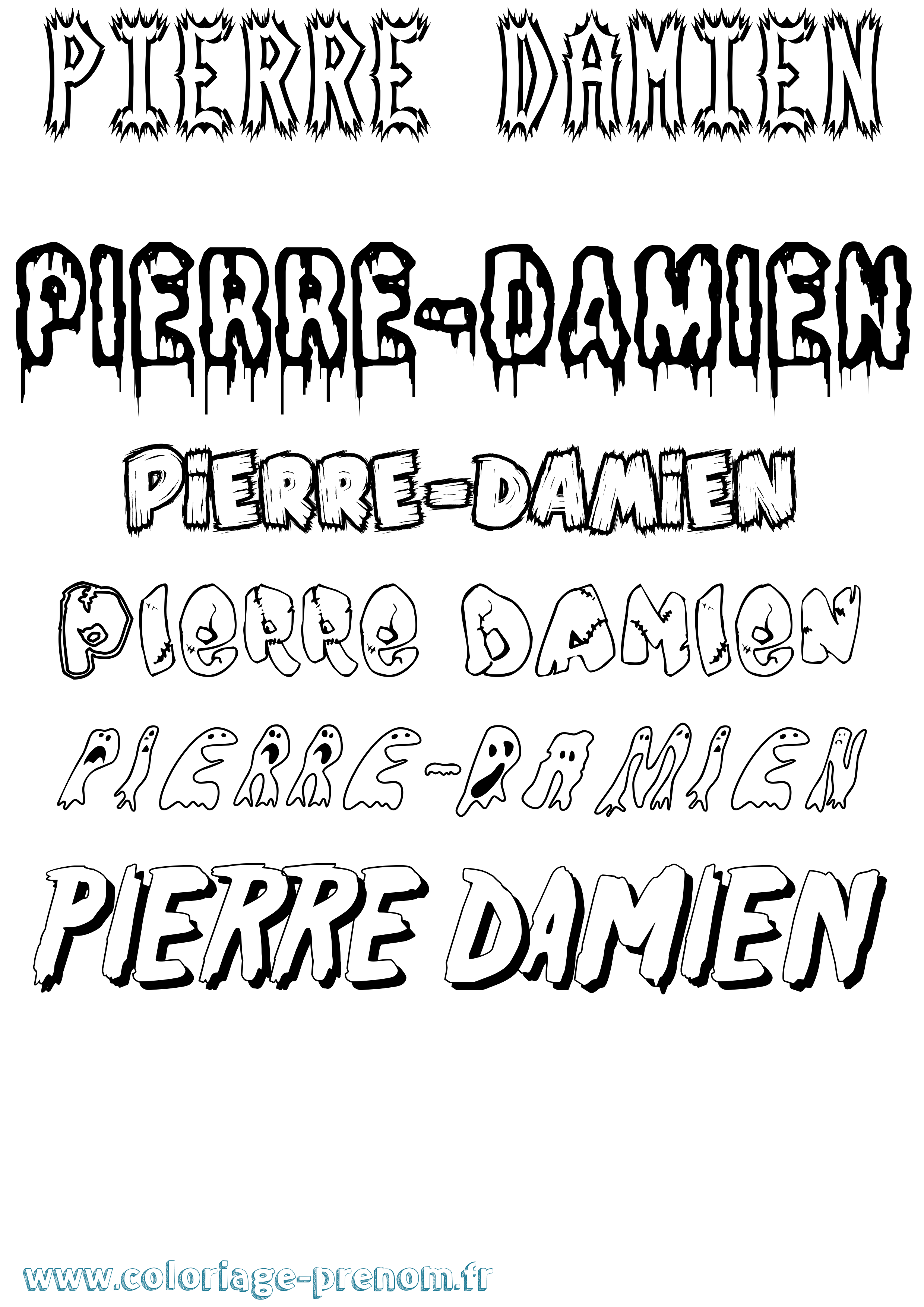 Coloriage Pierre-Damien Frisson Coloriage prénom Pierre-Damien Frisson