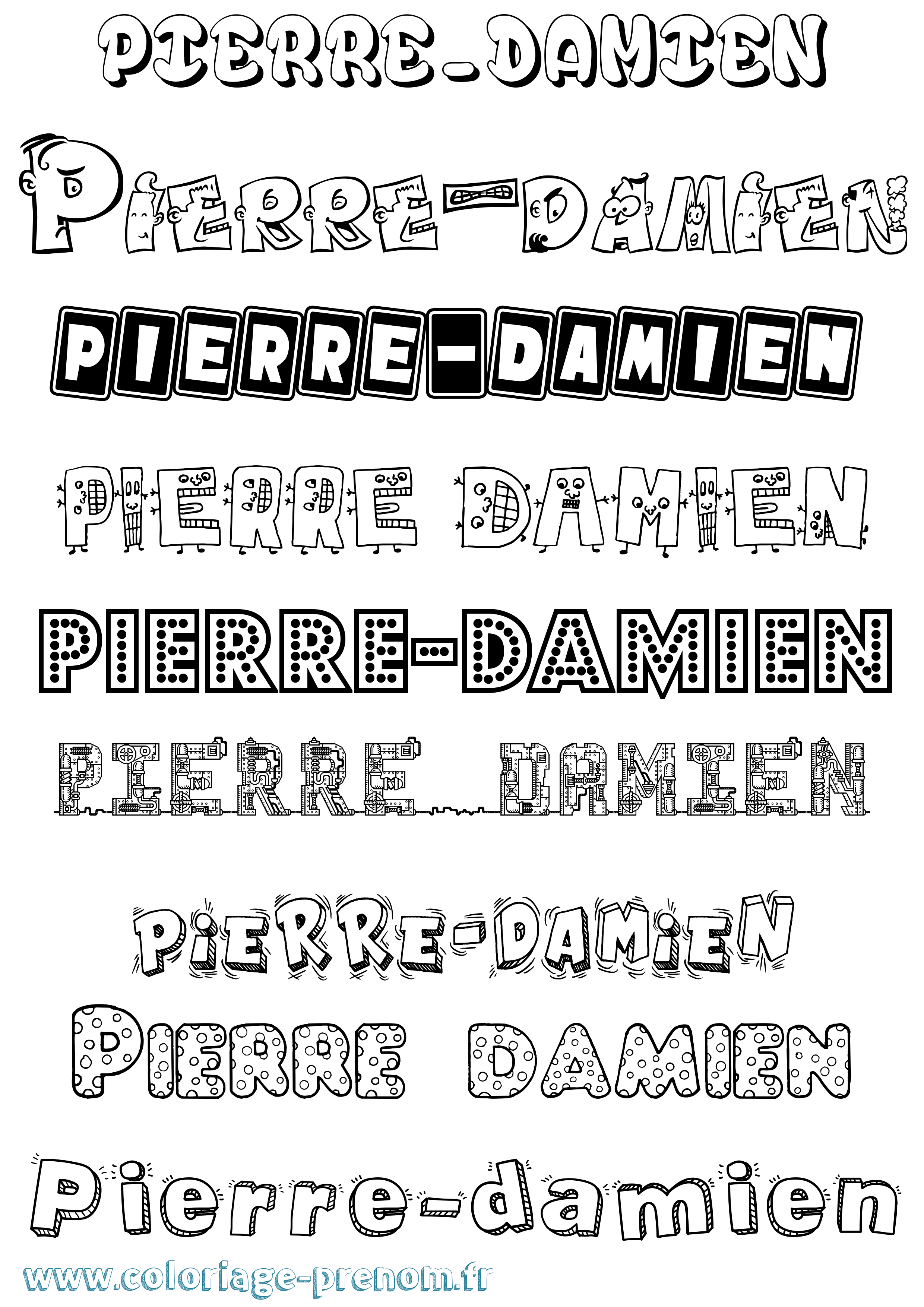 Coloriage Pierre-Damien Fun Coloriage prénom Pierre-Damien Fun