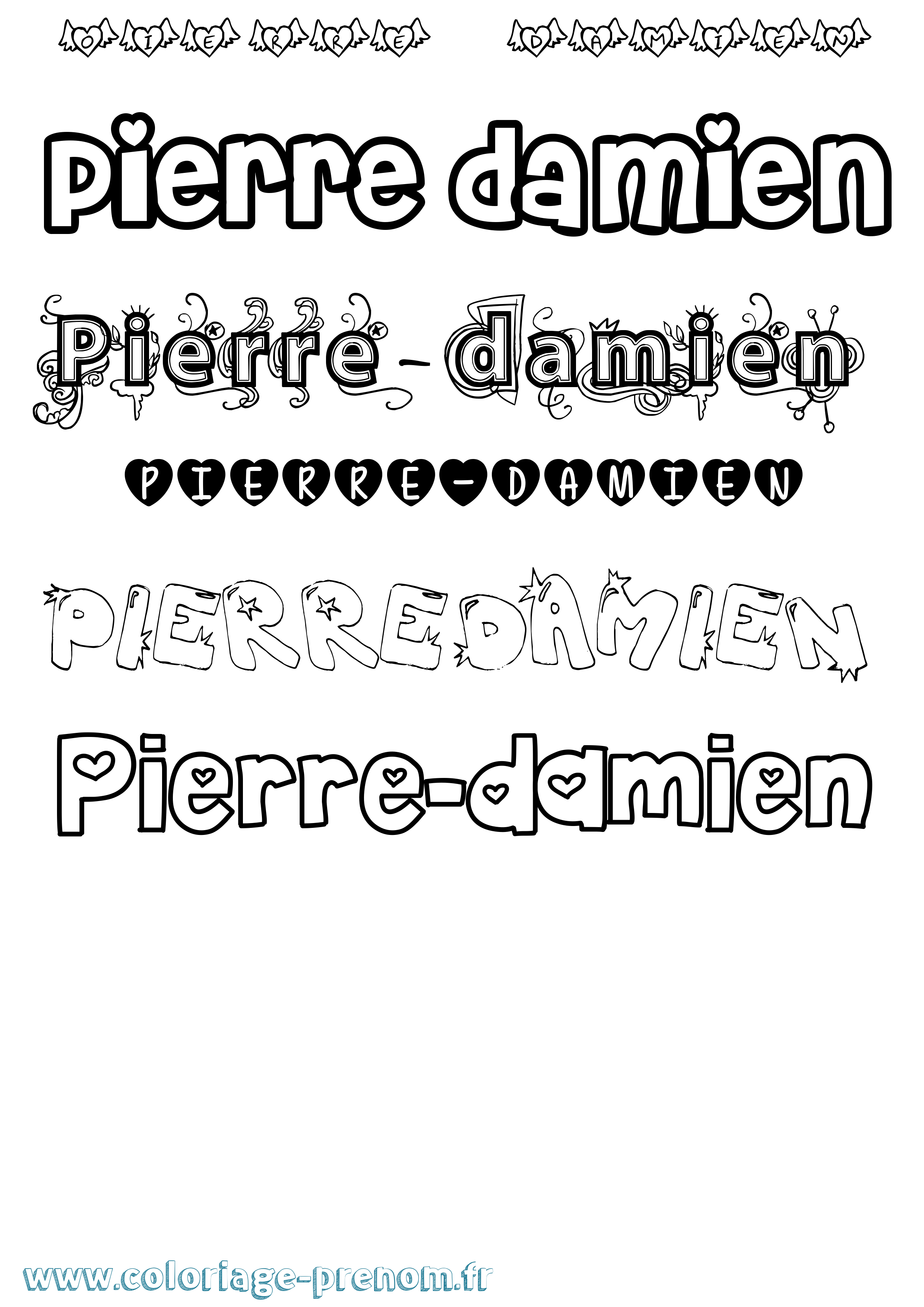 Coloriage Pierre-Damien Girly Coloriage prénom Pierre-Damien Girly