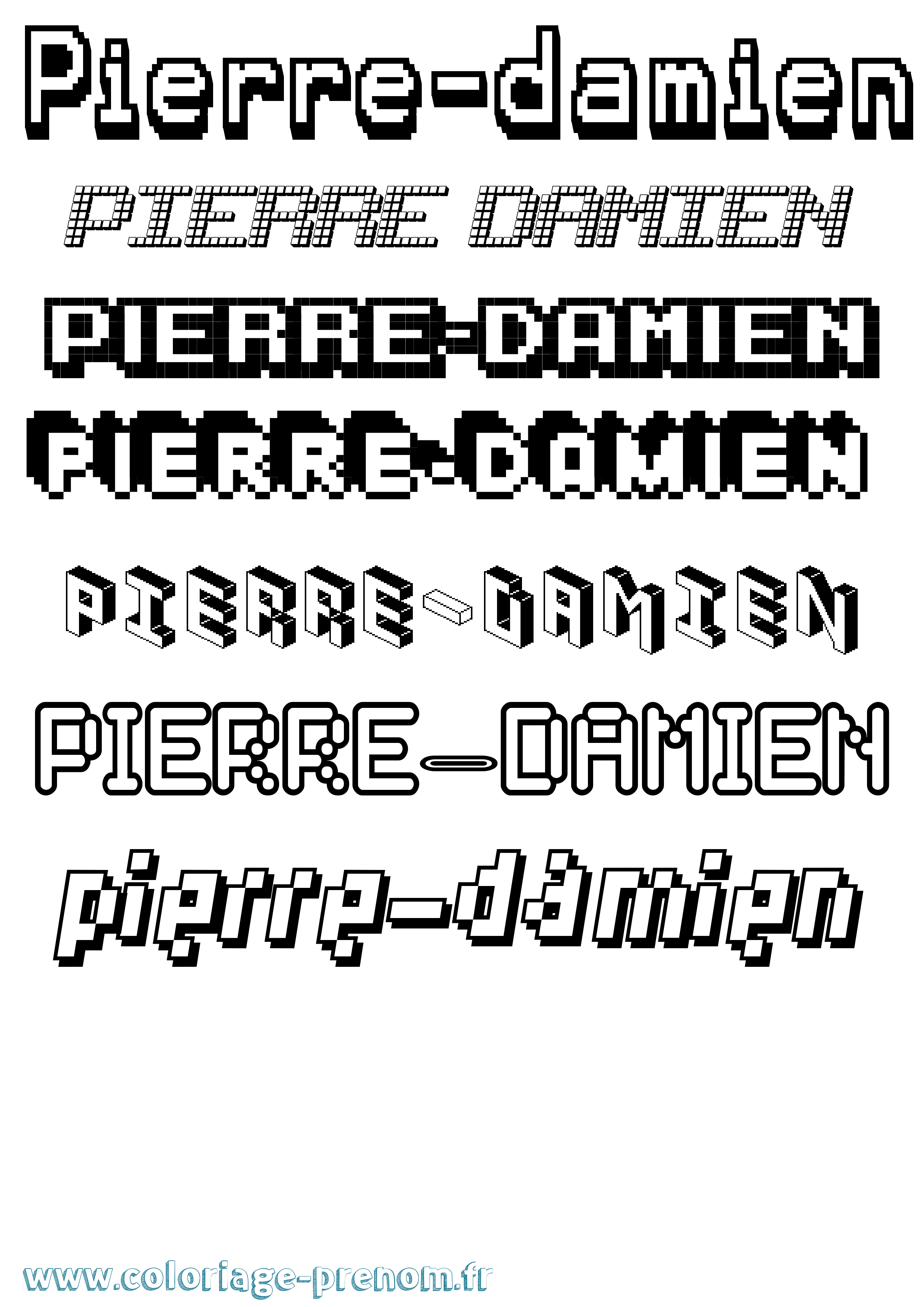 Coloriage Pierre-Damien Pixel Coloriage prénom Pierre-Damien Pixel