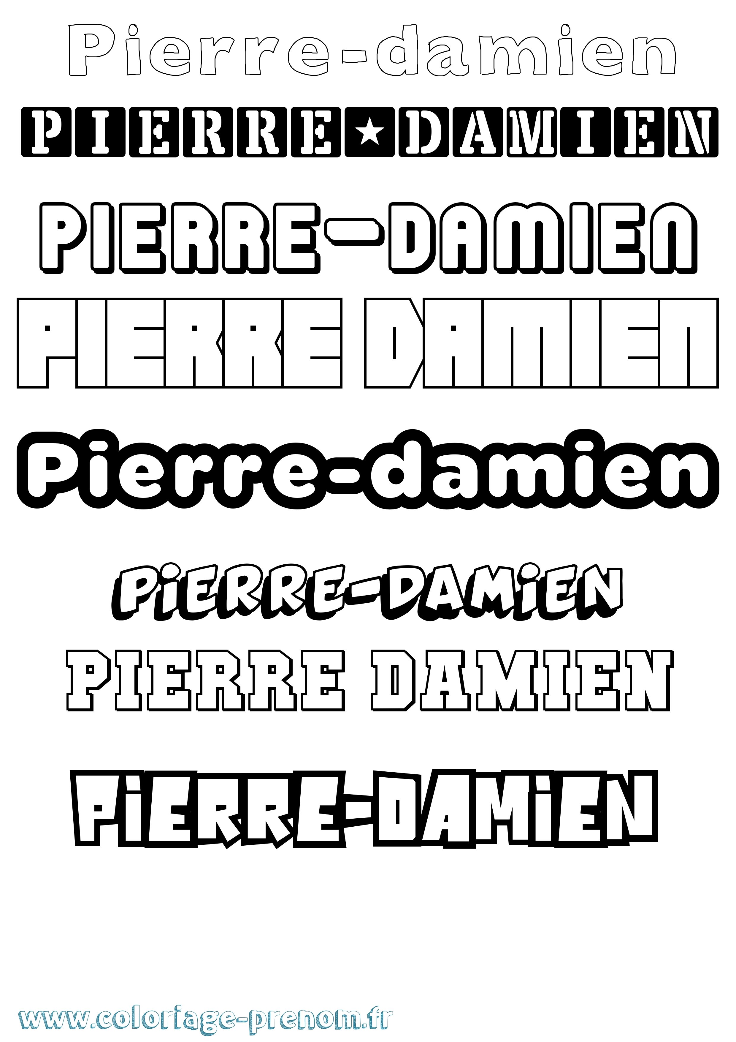 Coloriage Pierre-Damien Simple Coloriage prénom Pierre-Damien Simple