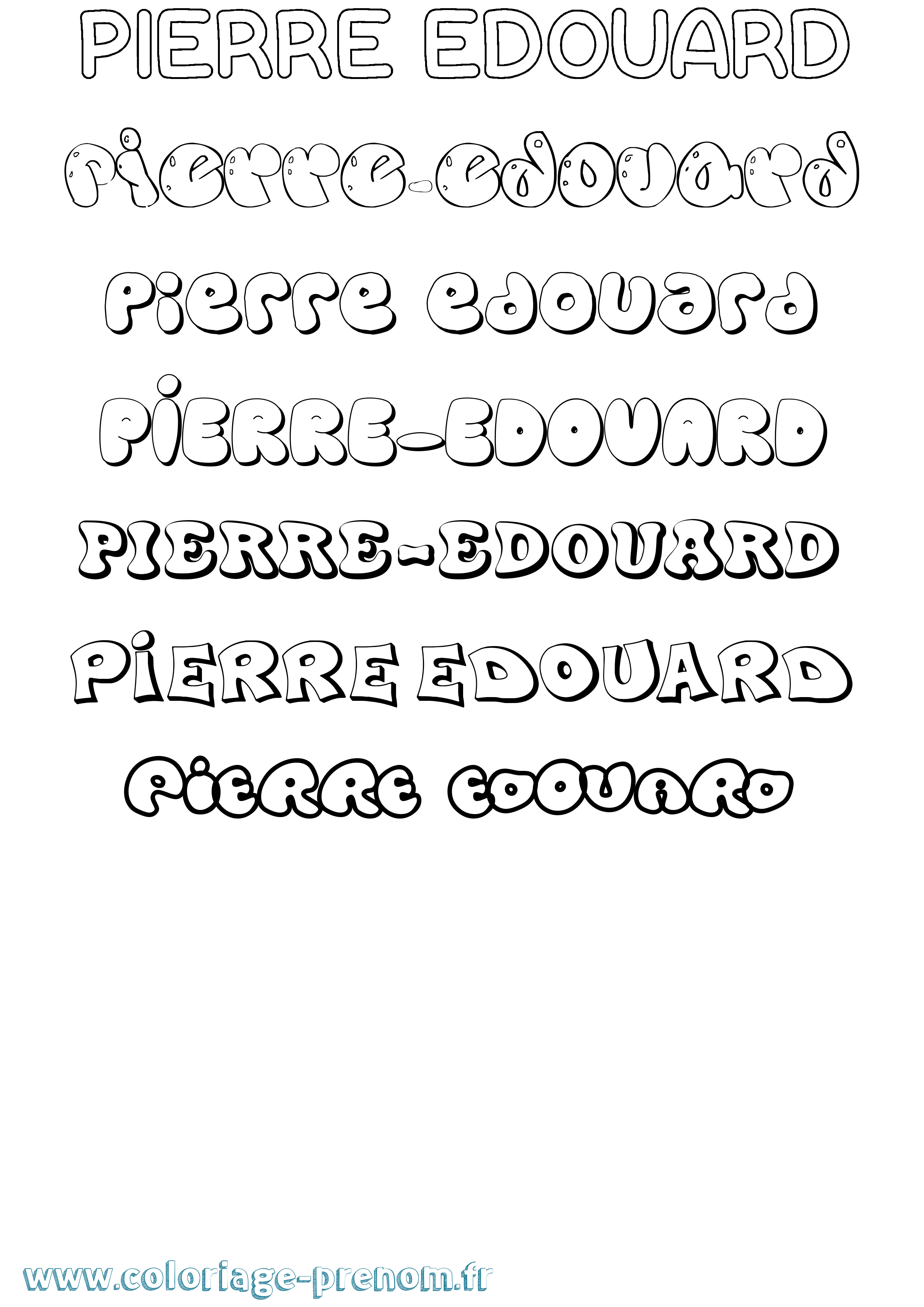 Coloriage Pierre-Edouard Bubble Coloriage prénom Pierre-Edouard Bubble