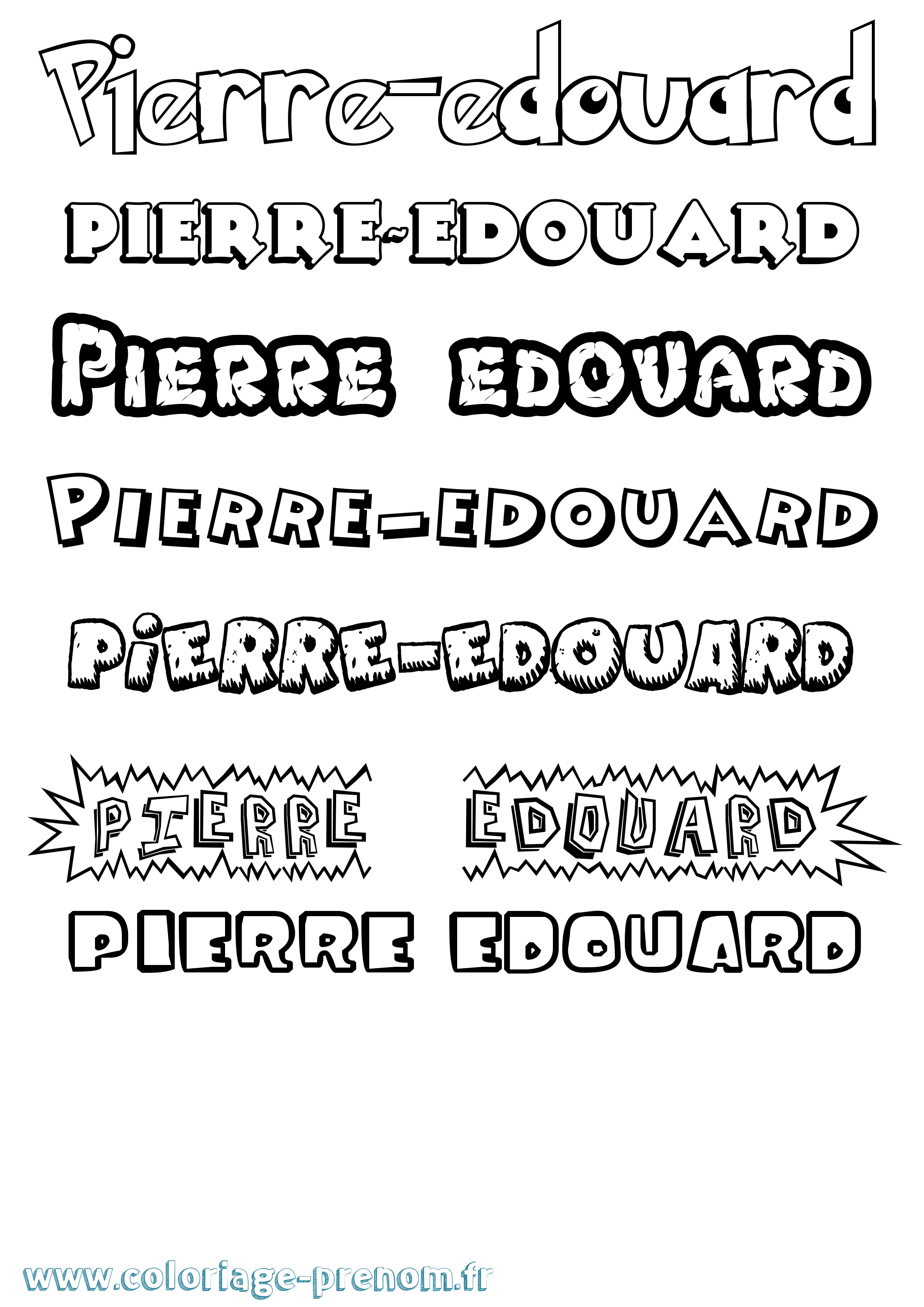 Coloriage Pierre-Edouard Dessin Animé Coloriage prénom Pierre-Edouard Dessin Animé