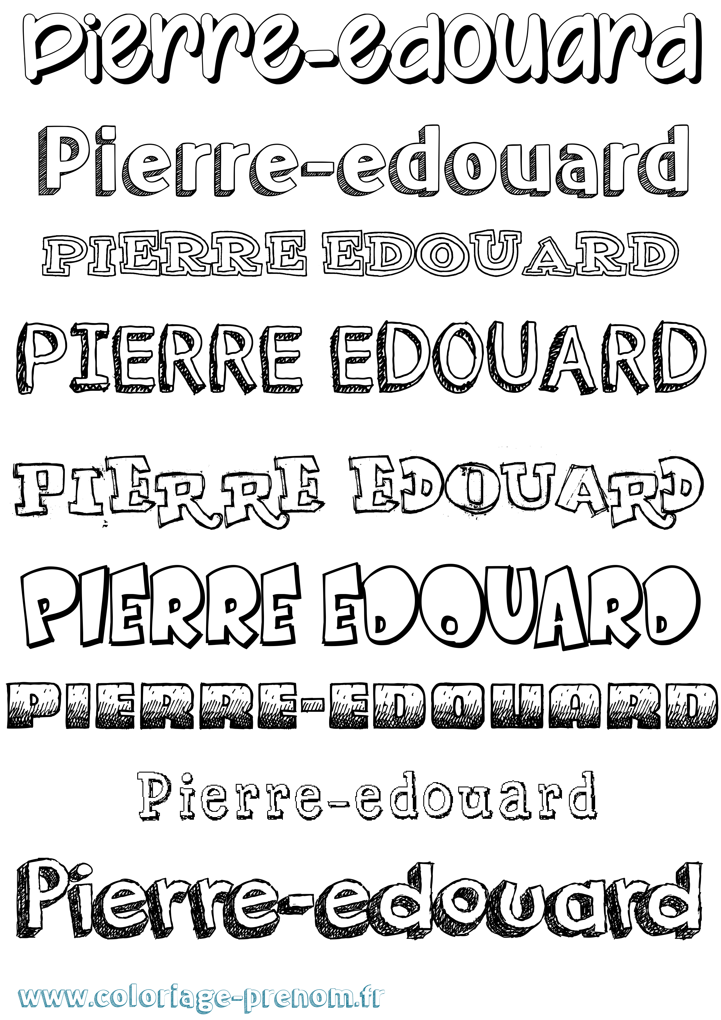 Coloriage Pierre-Edouard Dessiné Coloriage prénom Pierre-Edouard Dessiné